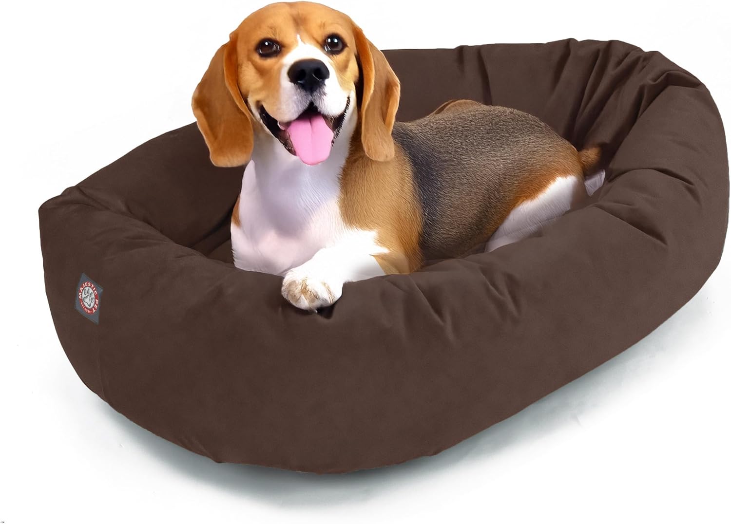 Majestic Pet 52 Inch Suede Calming Dog Bed Washable 52x35x11 (Inch) – Cozy Soft Round Donut Dog Bed with Spine Support for Dogs to Rest Their Head - Pet Bed X- Large – Sage