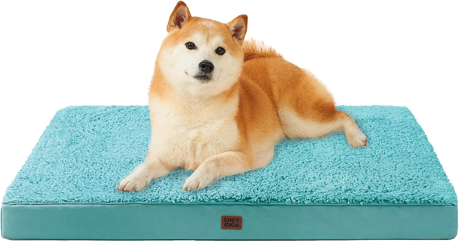 EHEYCIGA Orthopedic XL Dog Beds for Extra Large Dogs with Removable Washable Cover for Crate, Grey, 41x27