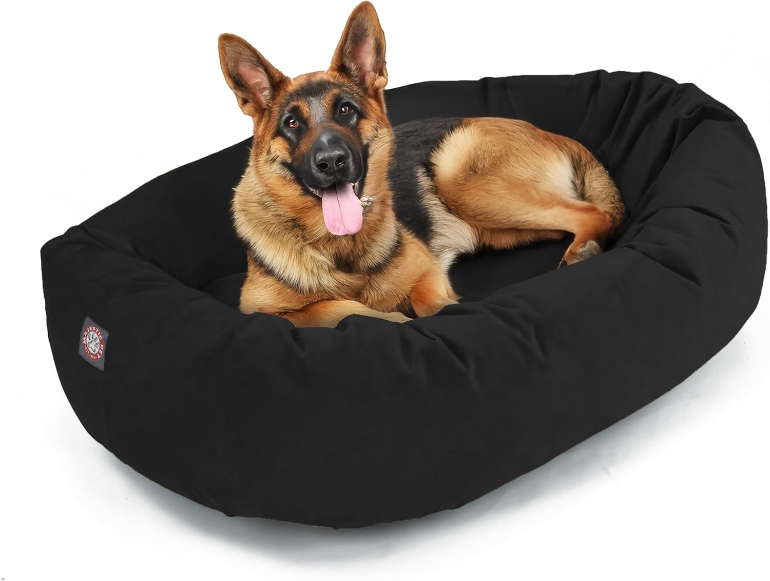 Majestic Pet 52 Inch Suede Calming Dog Bed Washable 52x35x11 (Inch) – Cozy Soft Round Donut Dog Bed with Spine Support for Dogs to Rest Their Head - Pet Bed X- Large – Sage