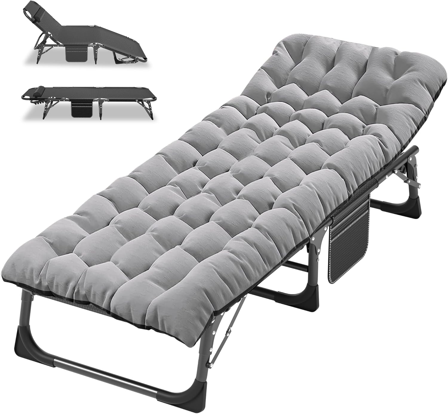 ABORON Camping Cot for Adult 28" Extra Wide, Heavy-Duty 1200D Oxford Cot for Sleeping, Portable Folding Camp Bed with Mat & Carry Bag