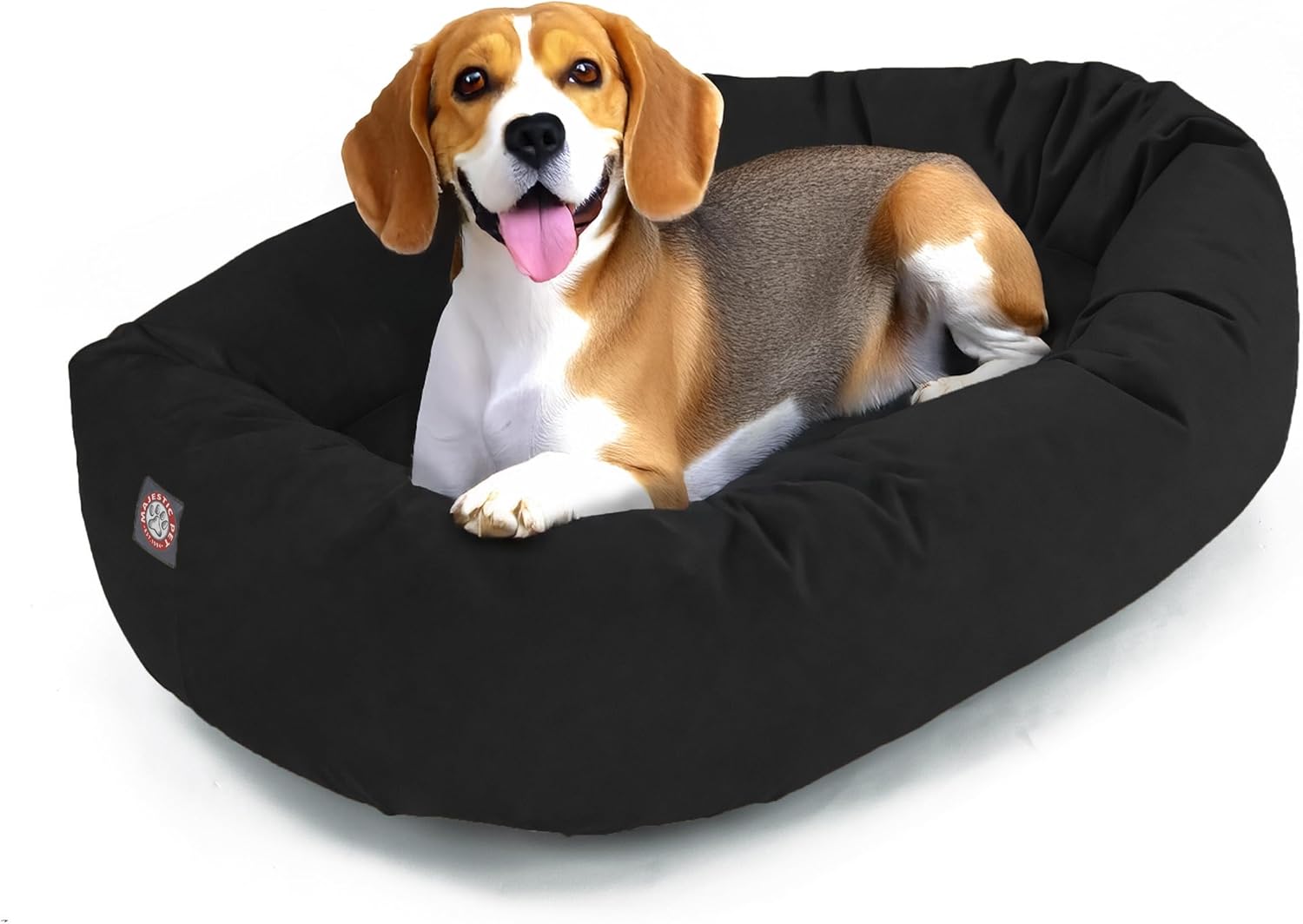 Majestic Pet 52 Inch Suede Calming Dog Bed Washable 52x35x11 (Inch) – Cozy Soft Round Donut Dog Bed with Spine Support for Dogs to Rest Their Head - Pet Bed X- Large – Sage
