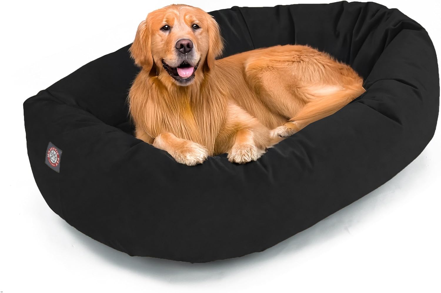 Majestic Pet 52 Inch Suede Calming Dog Bed Washable 52x35x11 (Inch) – Cozy Soft Round Donut Dog Bed with Spine Support for Dogs to Rest Their Head - Pet Bed X- Large – Sage