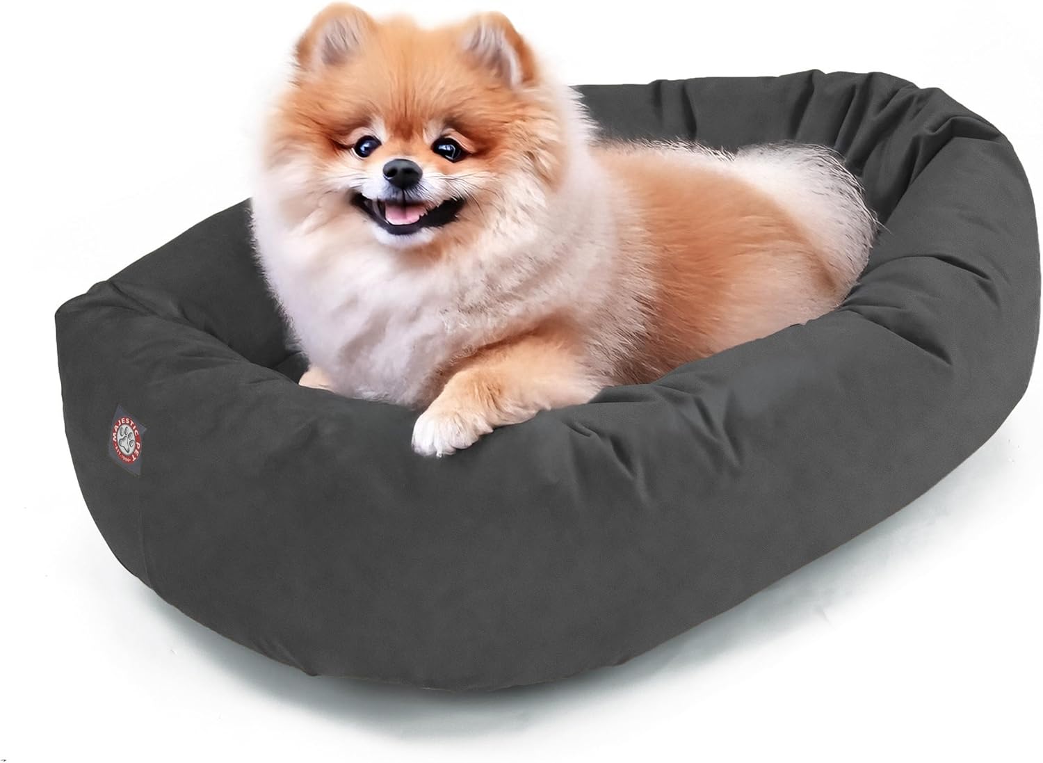 Majestic Pet 52 Inch Suede Calming Dog Bed Washable 52x35x11 (Inch) – Cozy Soft Round Donut Dog Bed with Spine Support for Dogs to Rest Their Head - Pet Bed X- Large – Sage
