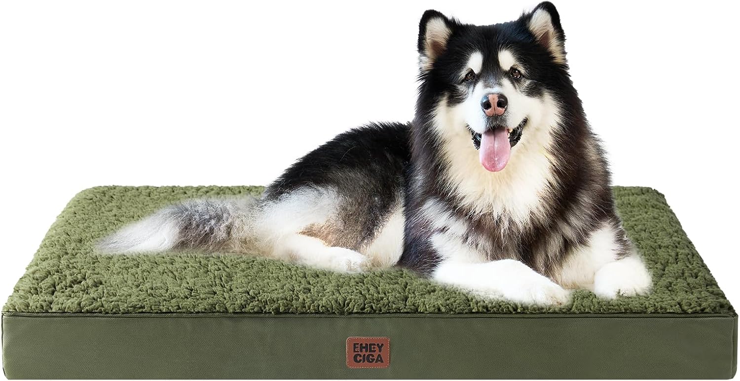 EHEYCIGA Orthopedic XL Dog Beds for Extra Large Dogs with Removable Washable Cover for Crate, Grey, 41x27