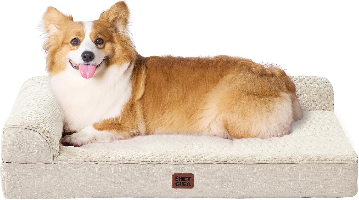 EHEYCIGA Orthopedic Dog Bed Medium Size Dogs, Memory Foam Dog Bed with Washable Removable Cover, Waterproof Pet Sofa Couch for Crate with Nonskid Bottom, 30x20x6, Grey