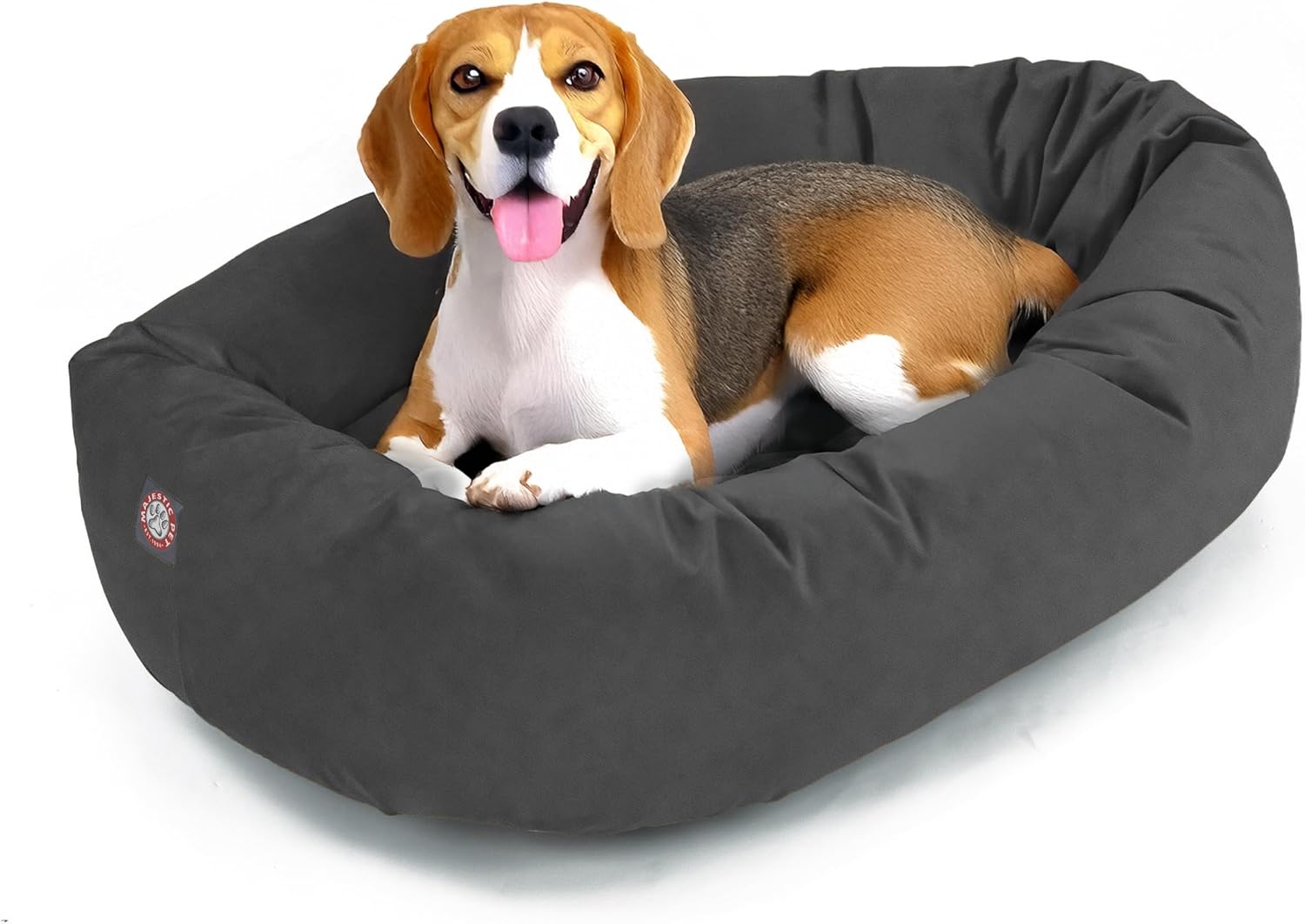 Majestic Pet 52 Inch Suede Calming Dog Bed Washable 52x35x11 (Inch) – Cozy Soft Round Donut Dog Bed with Spine Support for Dogs to Rest Their Head - Pet Bed X- Large – Sage