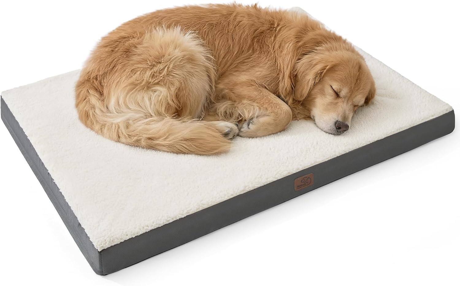Bedsure Dog Beds Large Sized Dog - Comfy Flat Pet Beds with Removable Washable Cover, Orthopedic Egg Crate Foam Puppy Mat, Suitable for Pet Up to 65 lbs