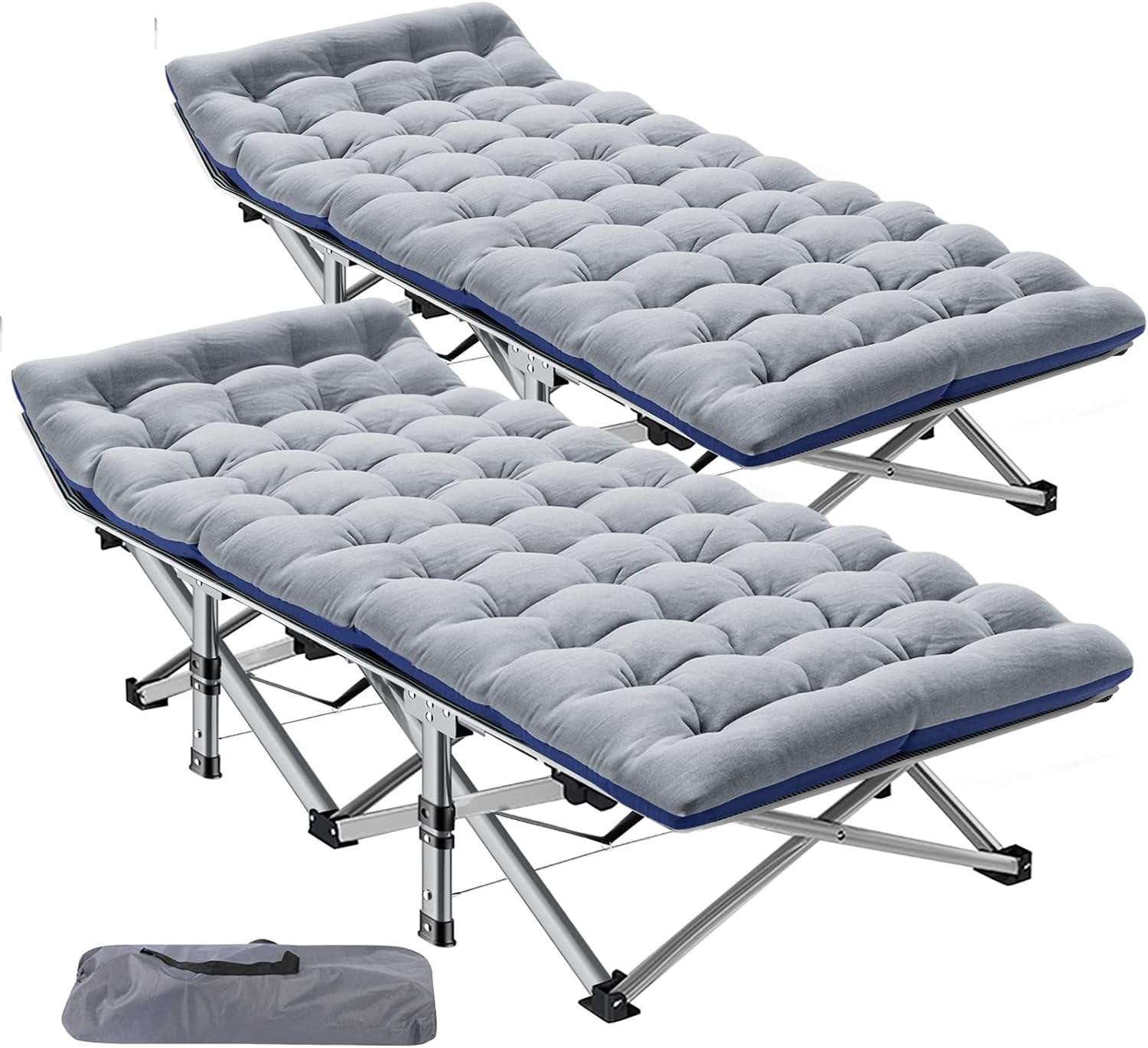 ABORON Camping Cot for Adult 28" Extra Wide, Heavy-Duty 1200D Oxford Cot for Sleeping, Portable Folding Camp Bed with Mat & Carry Bag