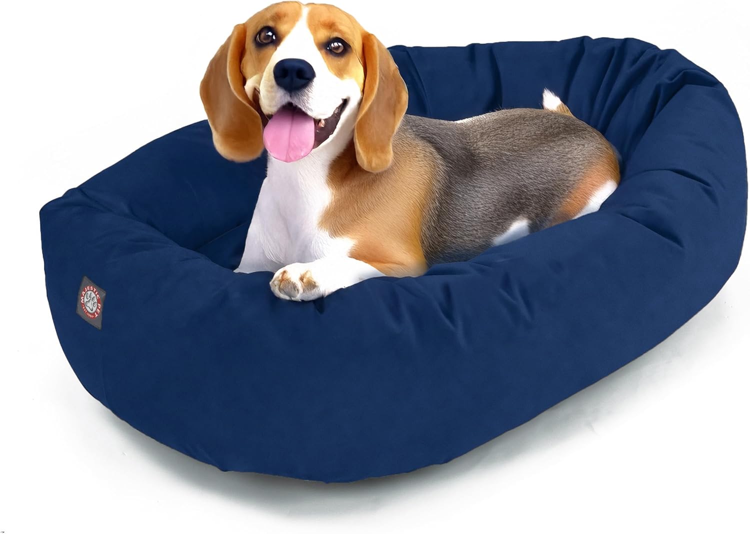 Majestic Pet 52 Inch Suede Calming Dog Bed Washable 52x35x11 (Inch) – Cozy Soft Round Donut Dog Bed with Spine Support for Dogs to Rest Their Head - Pet Bed X- Large – Sage
