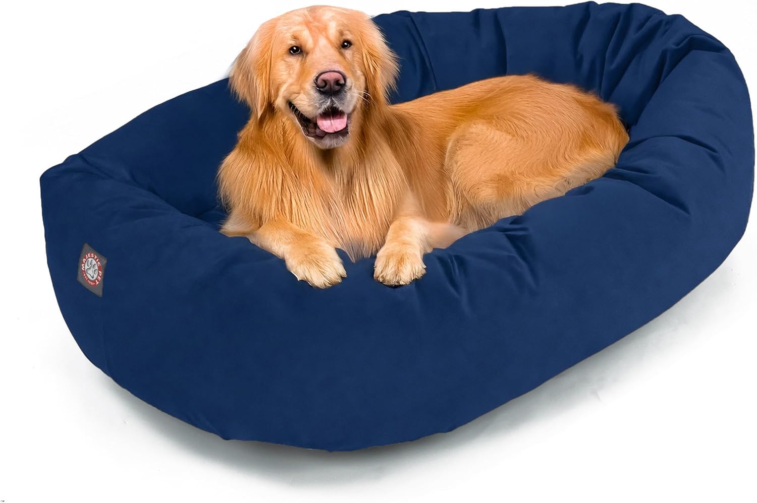Majestic Pet 52 Inch Suede Calming Dog Bed Washable 52x35x11 (Inch) – Cozy Soft Round Donut Dog Bed with Spine Support for Dogs to Rest Their Head - Pet Bed X- Large – Sage