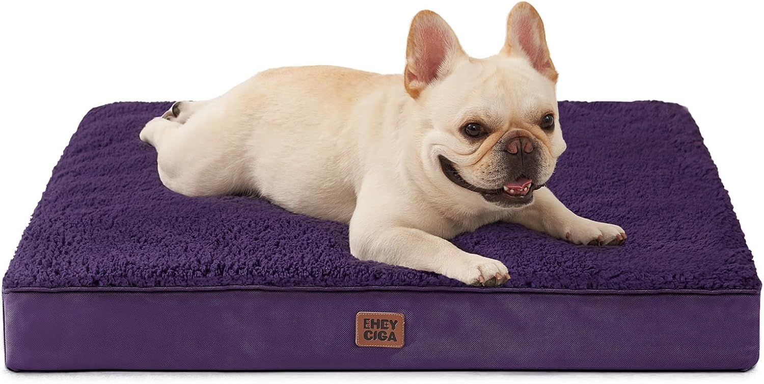 EHEYCIGA Orthopedic XL Dog Beds for Extra Large Dogs with Removable Washable Cover for Crate, Grey, 41x27