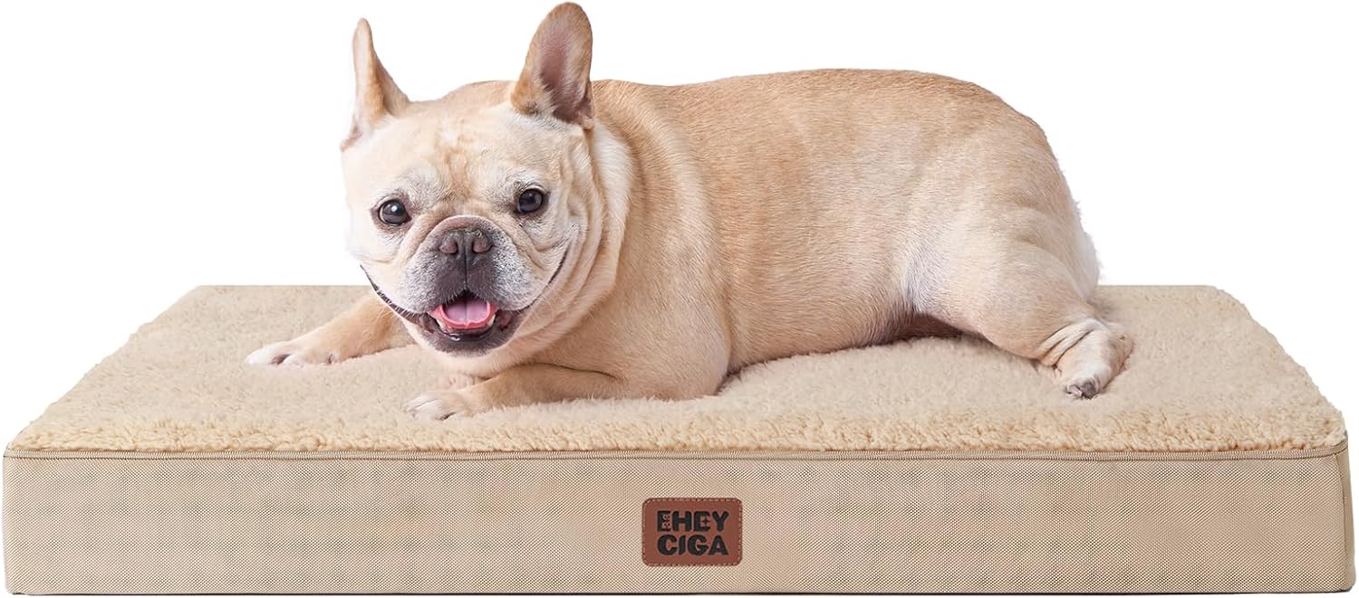 EHEYCIGA Orthopedic XL Dog Beds for Extra Large Dogs with Removable Washable Cover for Crate, Grey, 41x27