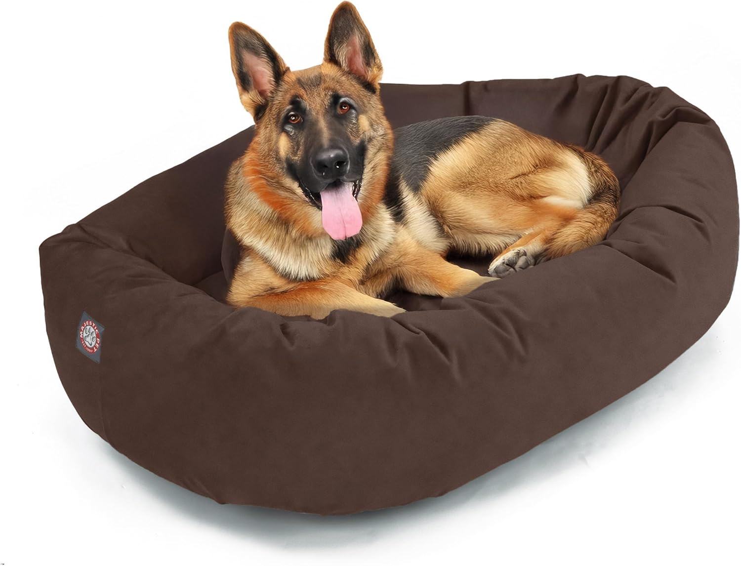 Majestic Pet 52 Inch Suede Calming Dog Bed Washable 52x35x11 (Inch) – Cozy Soft Round Donut Dog Bed with Spine Support for Dogs to Rest Their Head - Pet Bed X- Large – Sage