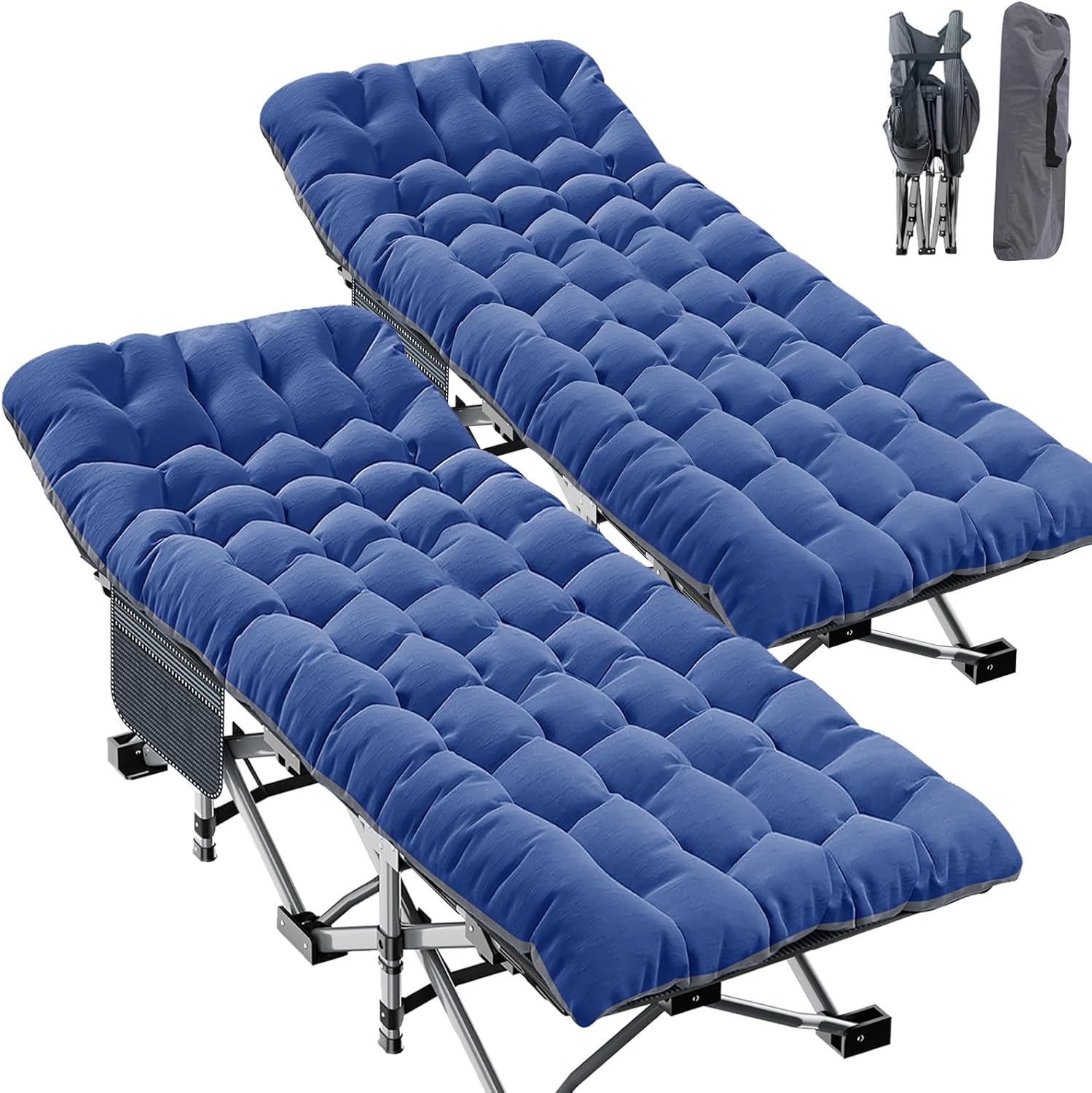 ABORON Camping Cot for Adult 28" Extra Wide, Heavy-Duty 1200D Oxford Cot for Sleeping, Portable Folding Camp Bed with Mat & Carry Bag