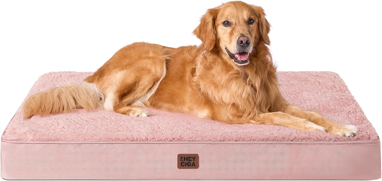 EHEYCIGA Orthopedic XL Dog Beds for Extra Large Dogs with Removable Washable Cover for Crate, Grey, 41x27
