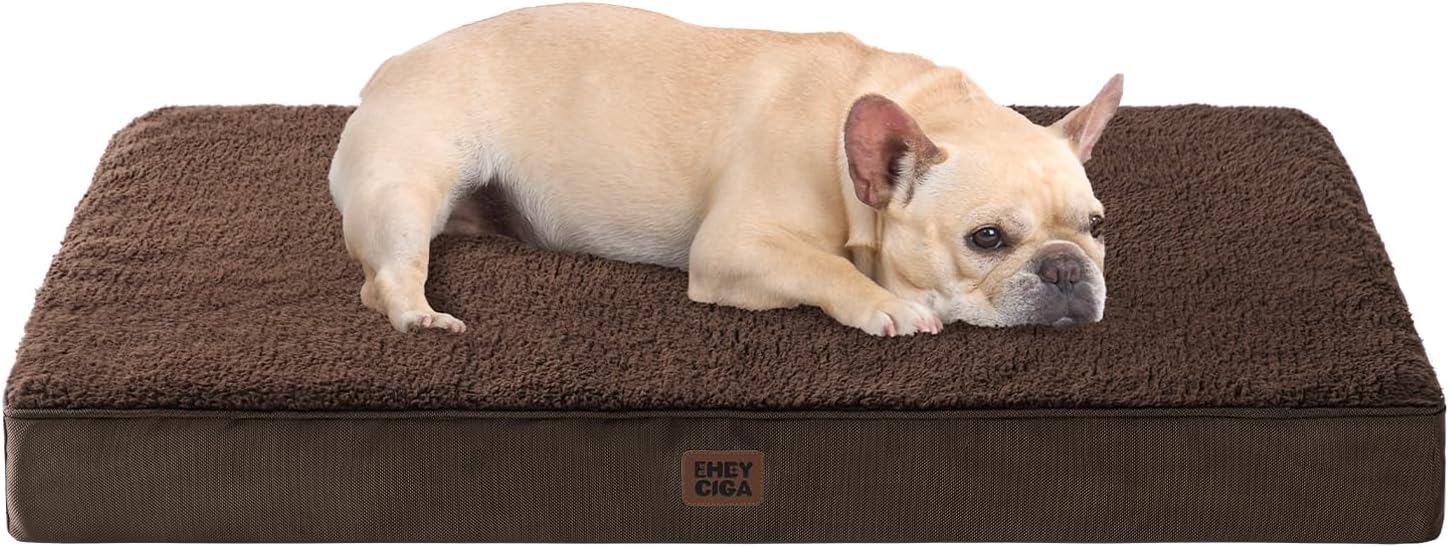 EHEYCIGA Orthopedic XL Dog Beds for Extra Large Dogs with Removable Washable Cover for Crate, Grey, 41x27