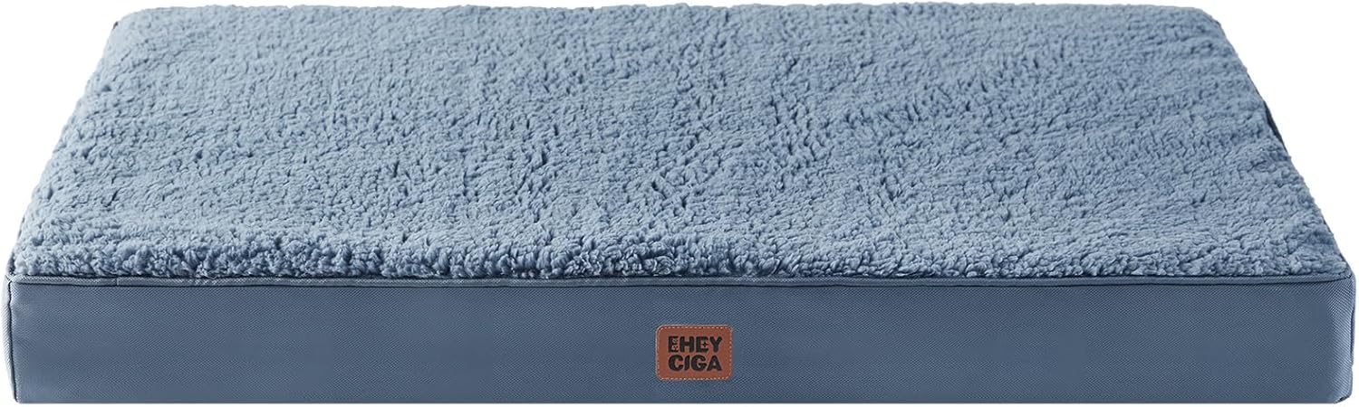 EHEYCIGA Orthopedic XL Dog Beds for Extra Large Dogs with Removable Washable Cover for Crate, Grey, 41x27