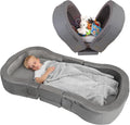 ENITYA Toddler Travel Bed, 2-in-1 Foldable Floor Bed for Kids Naps or Sleep,Built-in Soft Foam Safety Bumper,Easy to Install,Portable Mattress with Washable Cover for Home, Trips & Sleepovers,Grey
