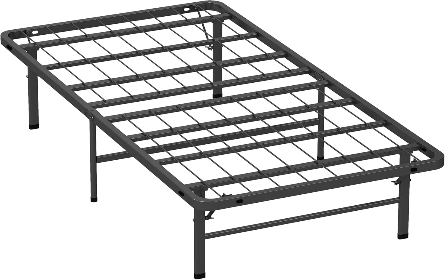 BestMassage | Twin Bed Frame | Metal | Heavy Duty Steel Slats with 6 Legs | Foldable | Sturdy, No Box Spring Needed | Easy to Assemble with Under-Bed Storage | Furniture for Home, Dorms