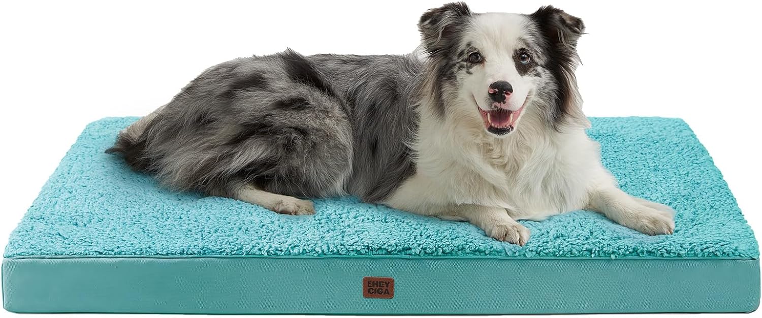 EHEYCIGA Orthopedic XL Dog Beds for Extra Large Dogs with Removable Washable Cover for Crate, Grey, 41x27