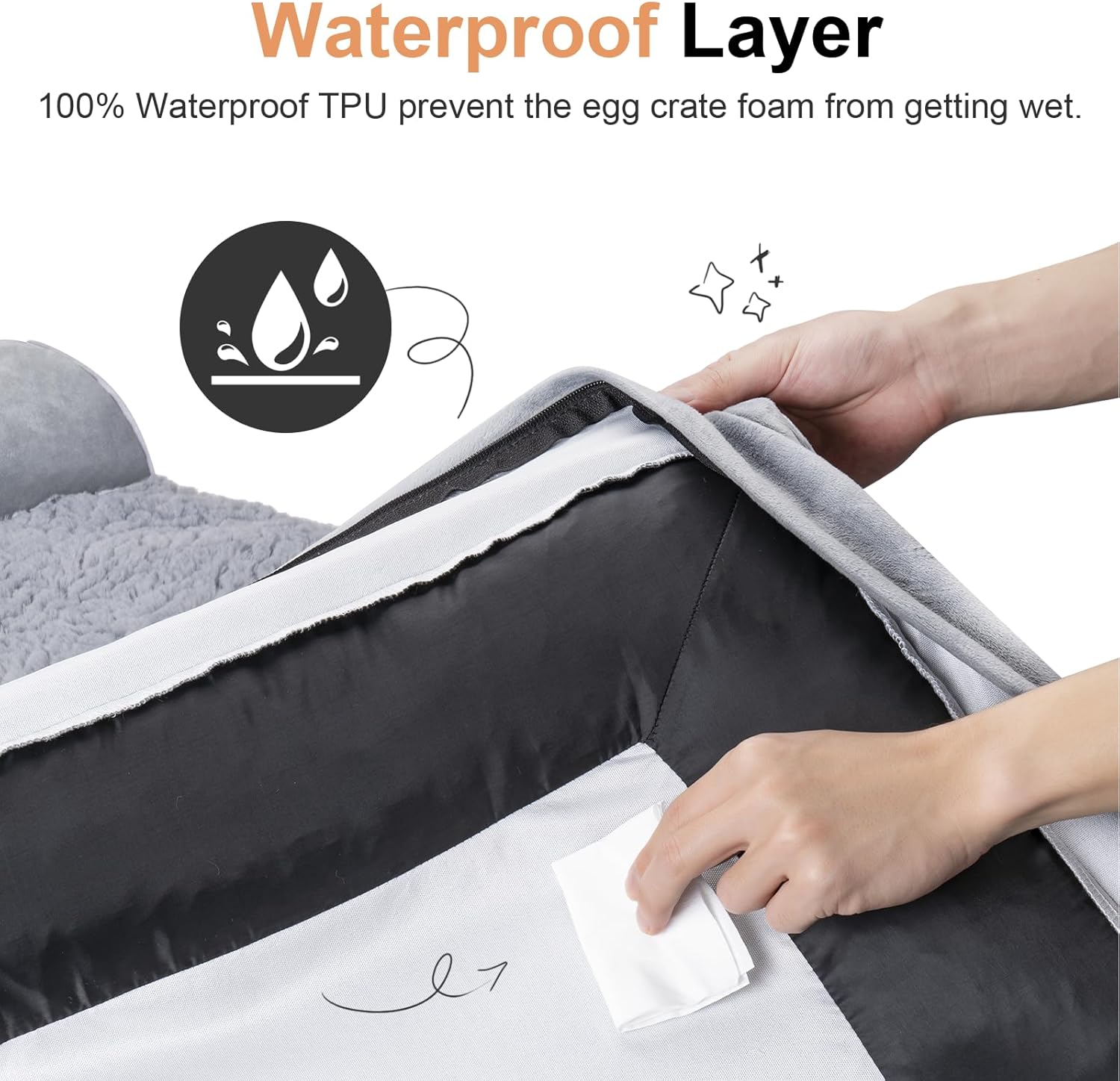 Large Dog Bed Orthopedic Washable: Beds Bolster XL Bed Large Big Dogs Memory Foam Couch Sofa Waterproof with Removable Cover