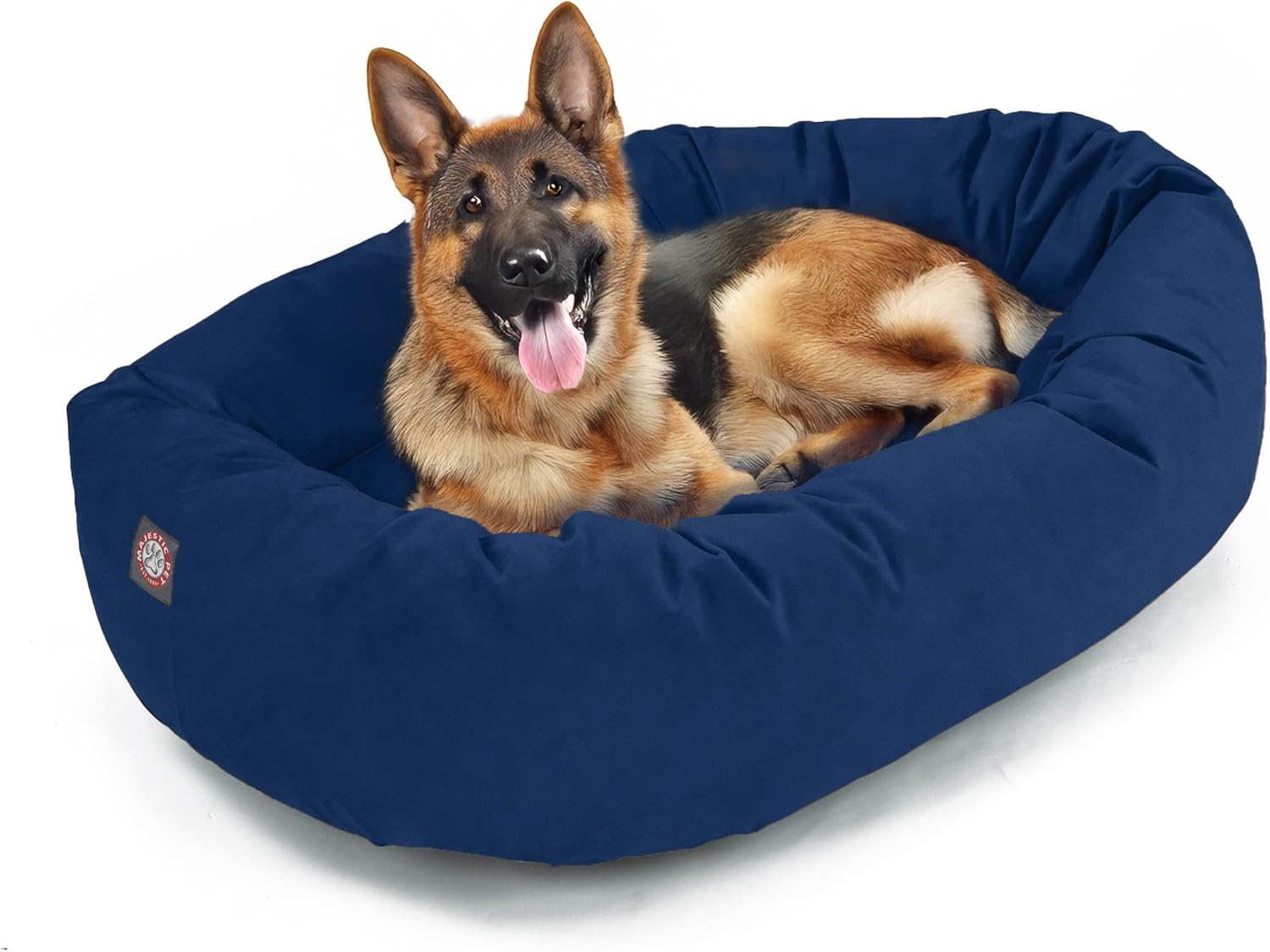 Majestic Pet 52 Inch Suede Calming Dog Bed Washable 52x35x11 (Inch) – Cozy Soft Round Donut Dog Bed with Spine Support for Dogs to Rest Their Head - Pet Bed X- Large – Sage