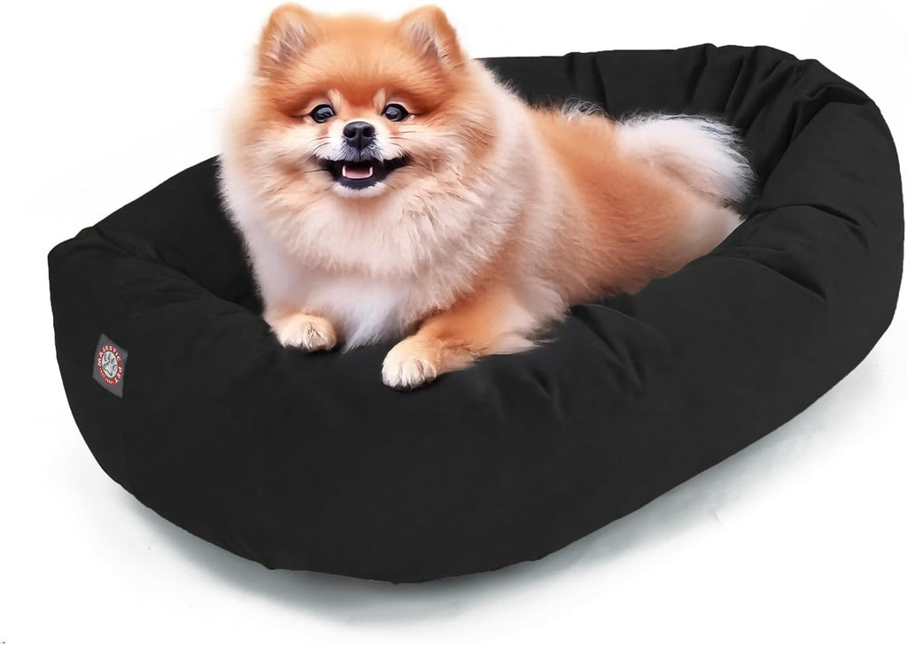 Majestic Pet 52 Inch Suede Calming Dog Bed Washable 52x35x11 (Inch) – Cozy Soft Round Donut Dog Bed with Spine Support for Dogs to Rest Their Head - Pet Bed X- Large – Sage