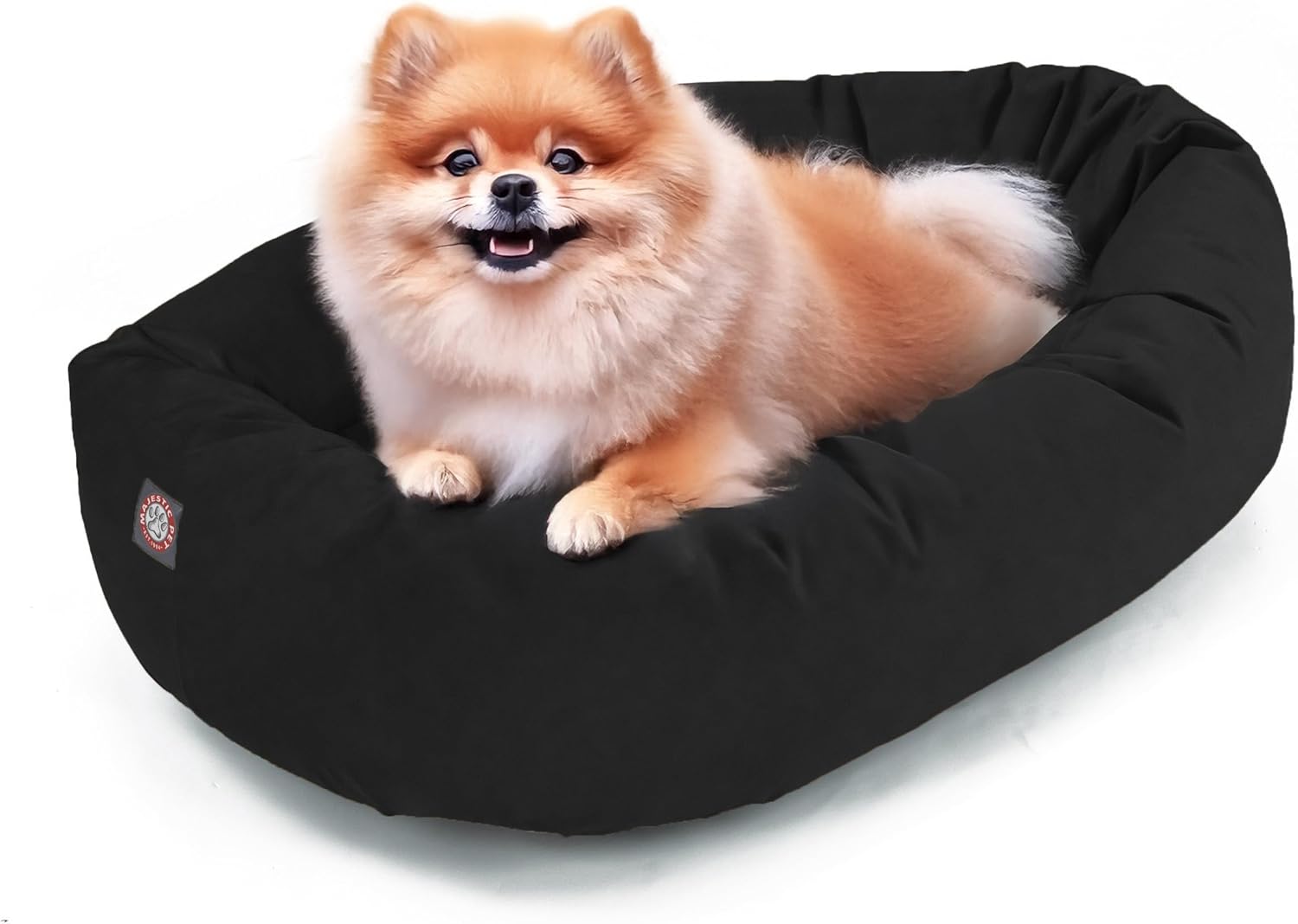 Majestic Pet 52 Inch Suede Calming Dog Bed Washable 52x35x11 (Inch) – Cozy Soft Round Donut Dog Bed with Spine Support for Dogs to Rest Their Head - Pet Bed X- Large – Sage