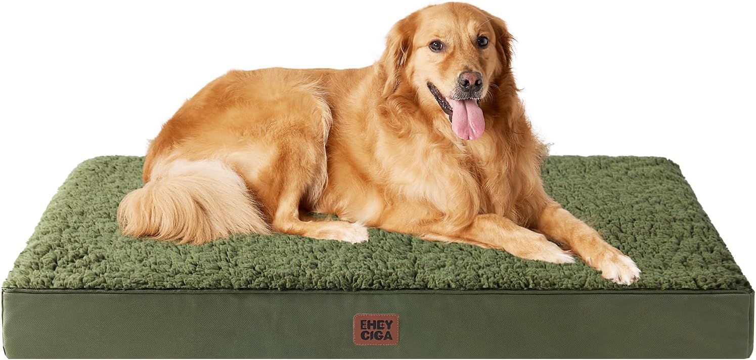 EHEYCIGA Orthopedic XL Dog Beds for Extra Large Dogs with Removable Washable Cover for Crate, Grey, 41x27