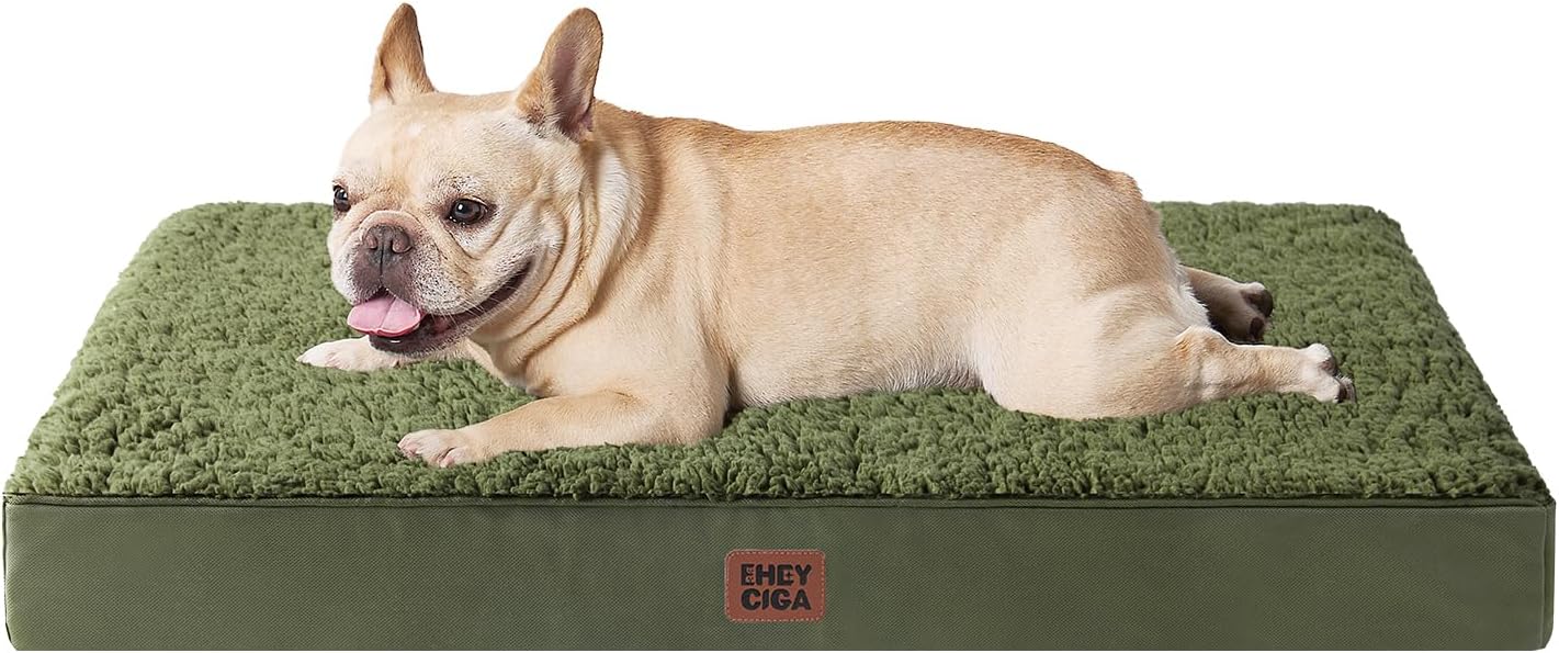 EHEYCIGA Orthopedic XL Dog Beds for Extra Large Dogs with Removable Washable Cover for Crate, Grey, 41x27