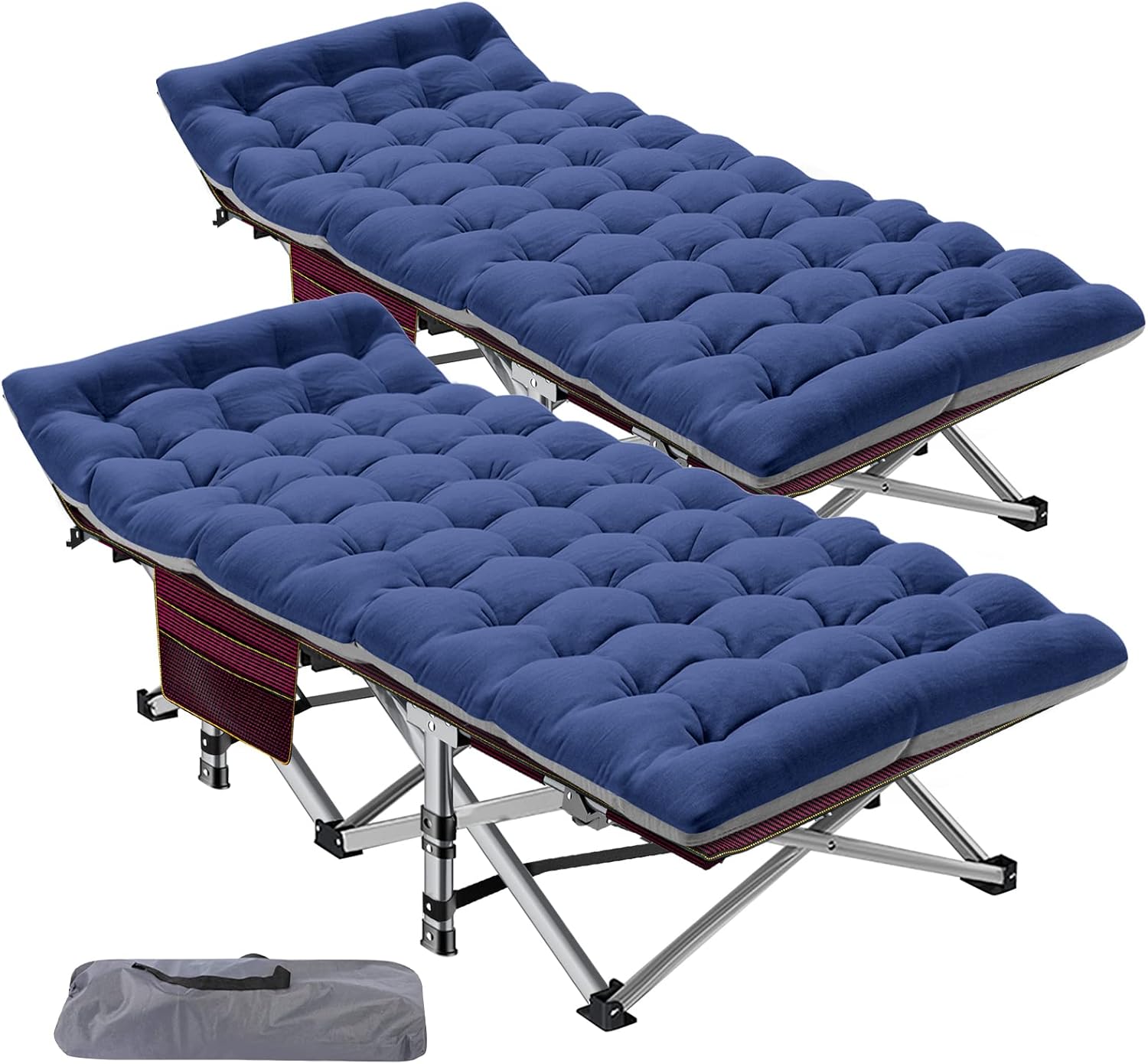 ABORON Camping Cot for Adult 28" Extra Wide, Heavy-Duty 1200D Oxford Cot for Sleeping, Portable Folding Camp Bed with Mat & Carry Bag