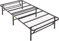 Amazon Basics Foldable Metal Platform Bed Frame with Tool Free Setup, 14 Inches High, Sturdy Steel Frame, No Box Spring Needed, Twin XL, Black