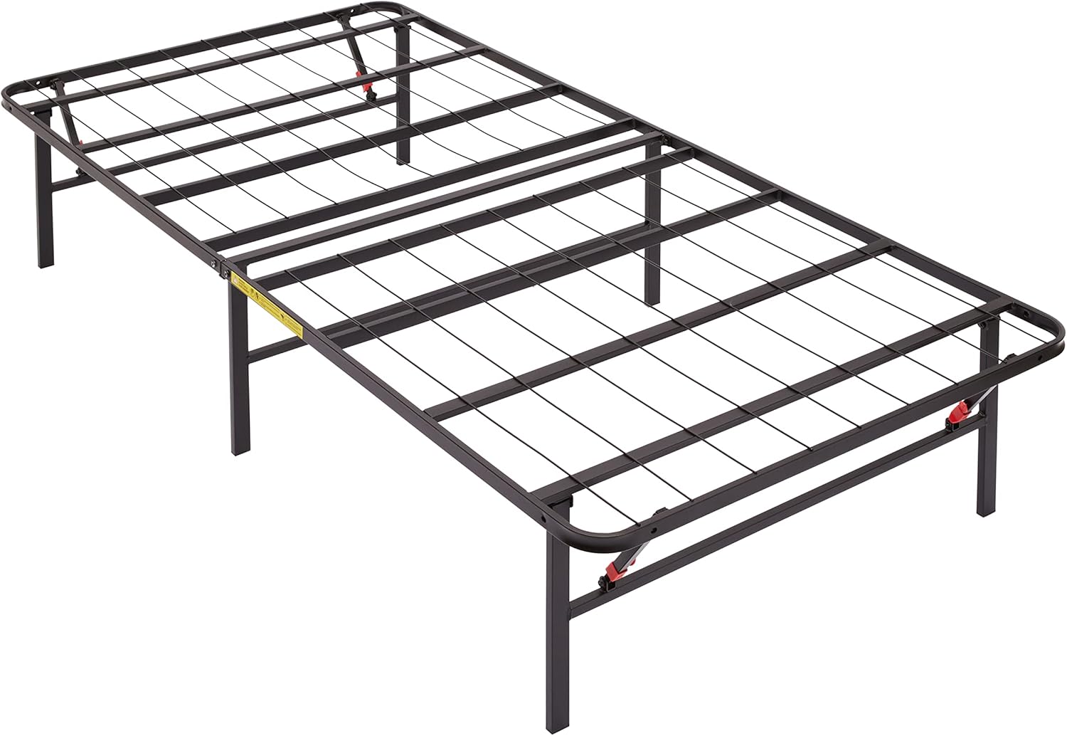 Amazon Basics Foldable Metal Platform Bed Frame with Tool Free Setup, 14 Inches High, Sturdy Steel Frame, No Box Spring Needed, Twin XL, Black