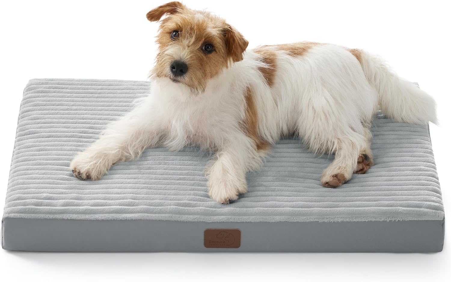 Bedsure XL Dog Bed for Crate - Large Orthopedic Pet Beds with Removable Machine Washable Cover, NOT Waterproof Egg Crate Foam Puppy Mat, Suitable for Pet Up to 80 lbs, 41"x27"x3.3", Not for Chewers