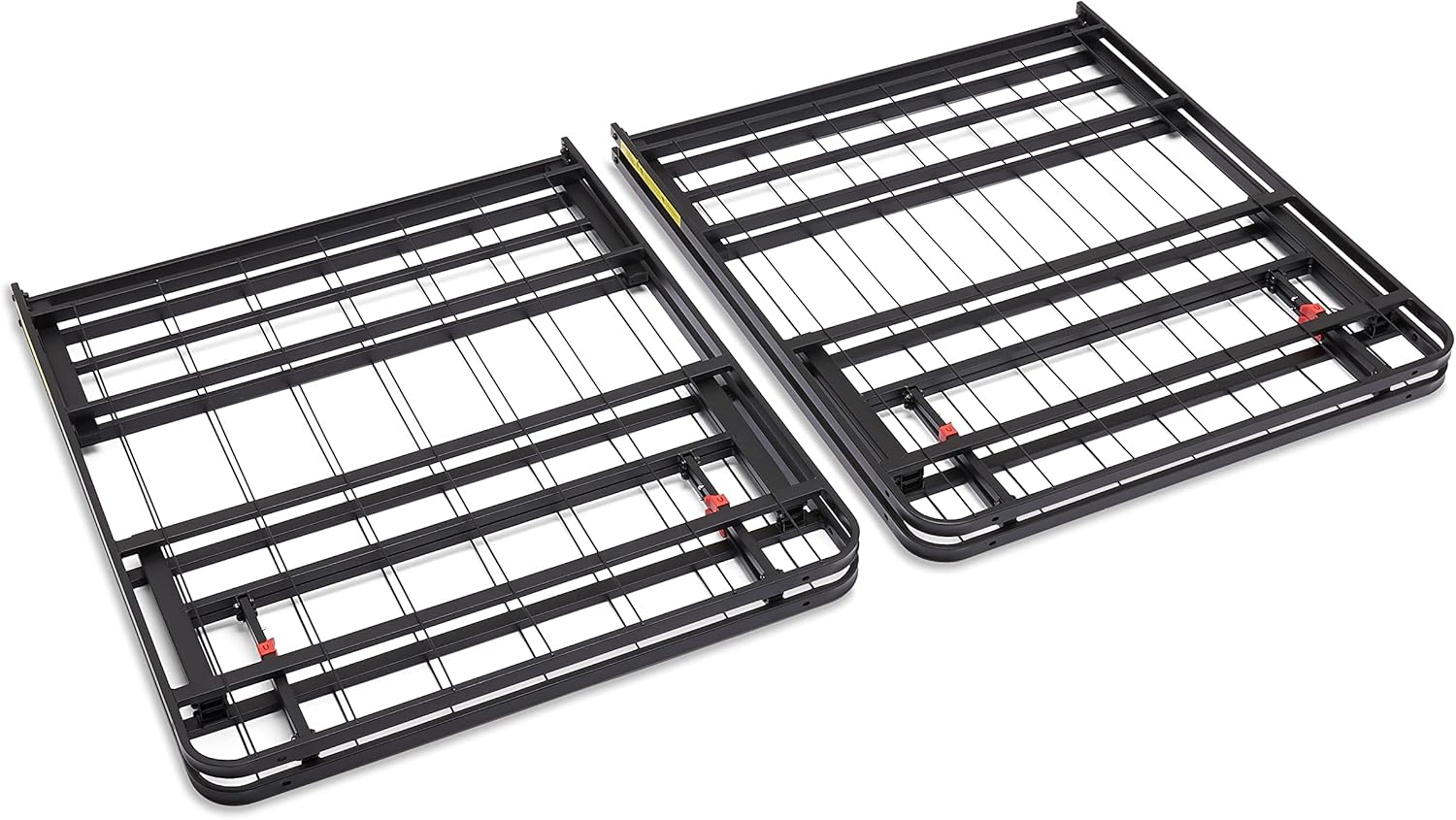 Amazon Basics Bed Frame with Storage, Foldable Metal Platform, Sturdy Steel, No Box Spring Needed, 14-inch High, Tool-Free Setup, Queen Size, Black