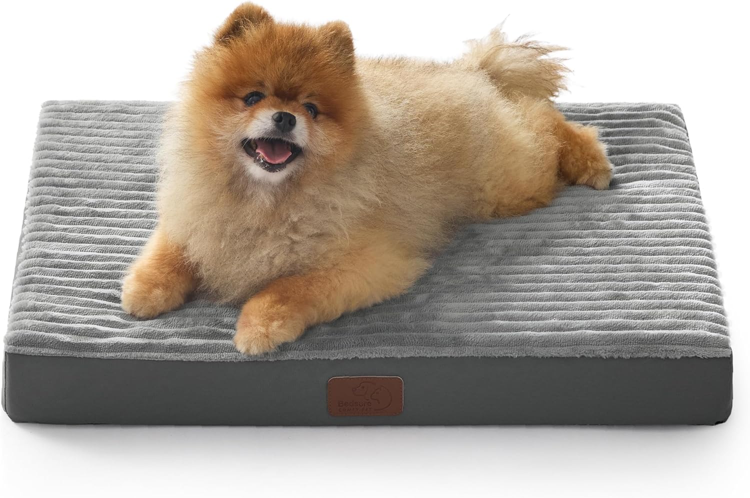 Bedsure XL Dog Bed for Crate - Large Orthopedic Pet Beds with Removable Machine Washable Cover, NOT Waterproof Egg Crate Foam Puppy Mat, Suitable for Pet Up to 80 lbs, 41"x27"x3.3", Not for Chewers