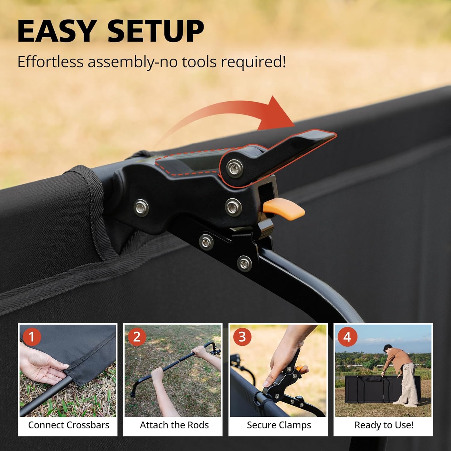 Ultralight Camping Cot for Adults - Portable Folding Camping Bed, Supports 350 lbs - Lightweight for Travel, Camping, Hiking, Backpacking, Mountaineering, Black