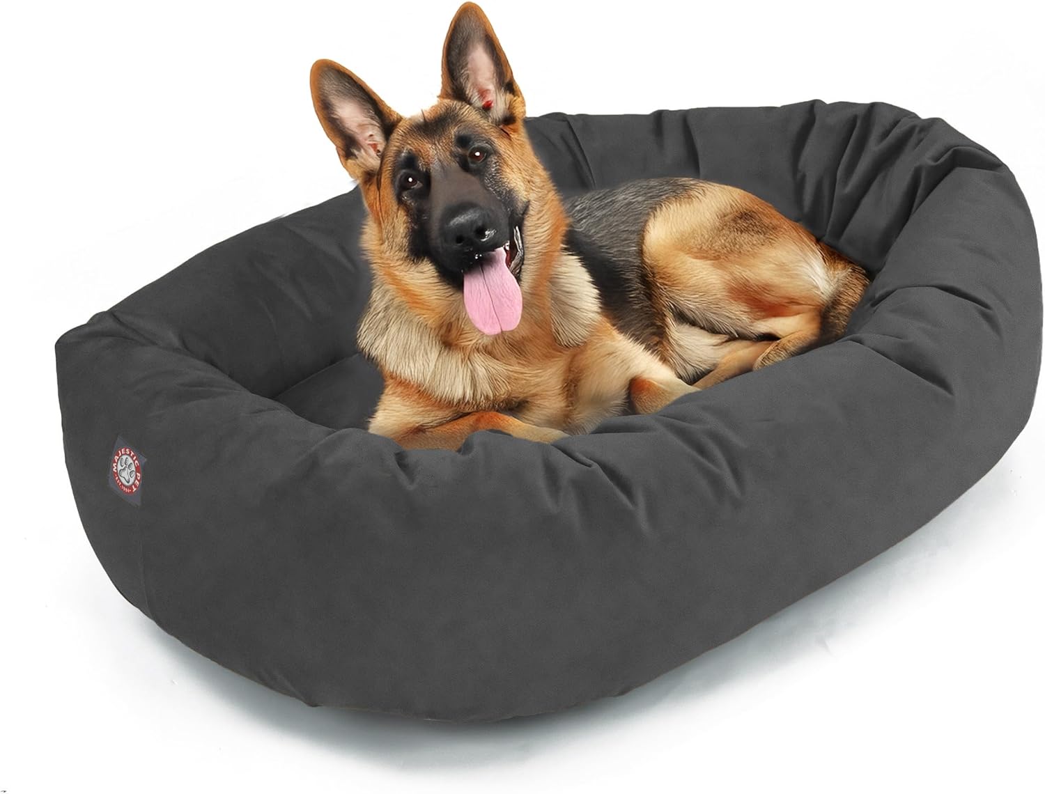 Majestic Pet 52 Inch Suede Calming Dog Bed Washable 52x35x11 (Inch) – Cozy Soft Round Donut Dog Bed with Spine Support for Dogs to Rest Their Head - Pet Bed X- Large – Sage