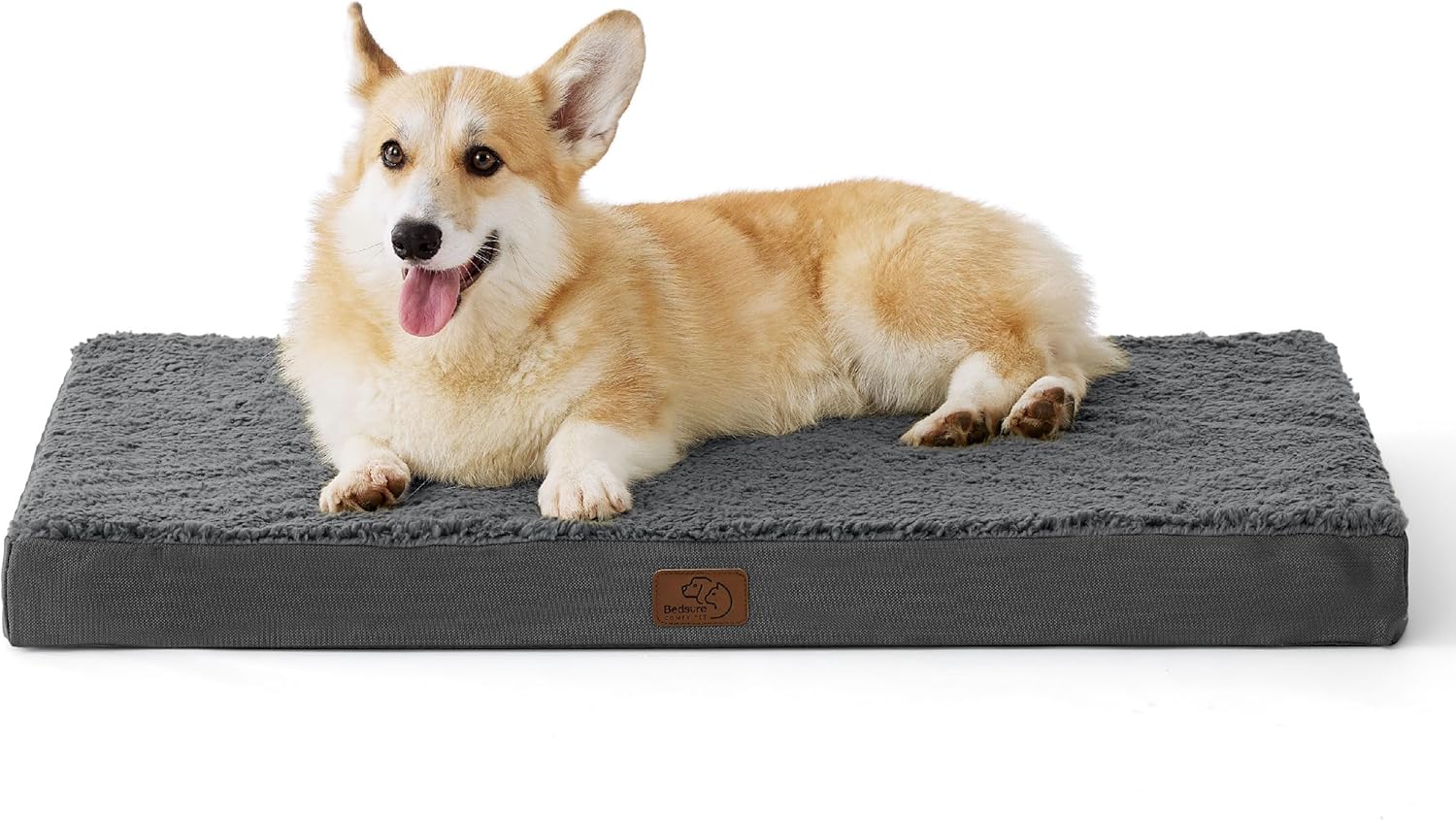 Bedsure Dog Beds Large Sized Dog - Comfy Flat Pet Beds with Removable Washable Cover, Orthopedic Egg Crate Foam Puppy Mat, Suitable for Pet Up to 65 lbs