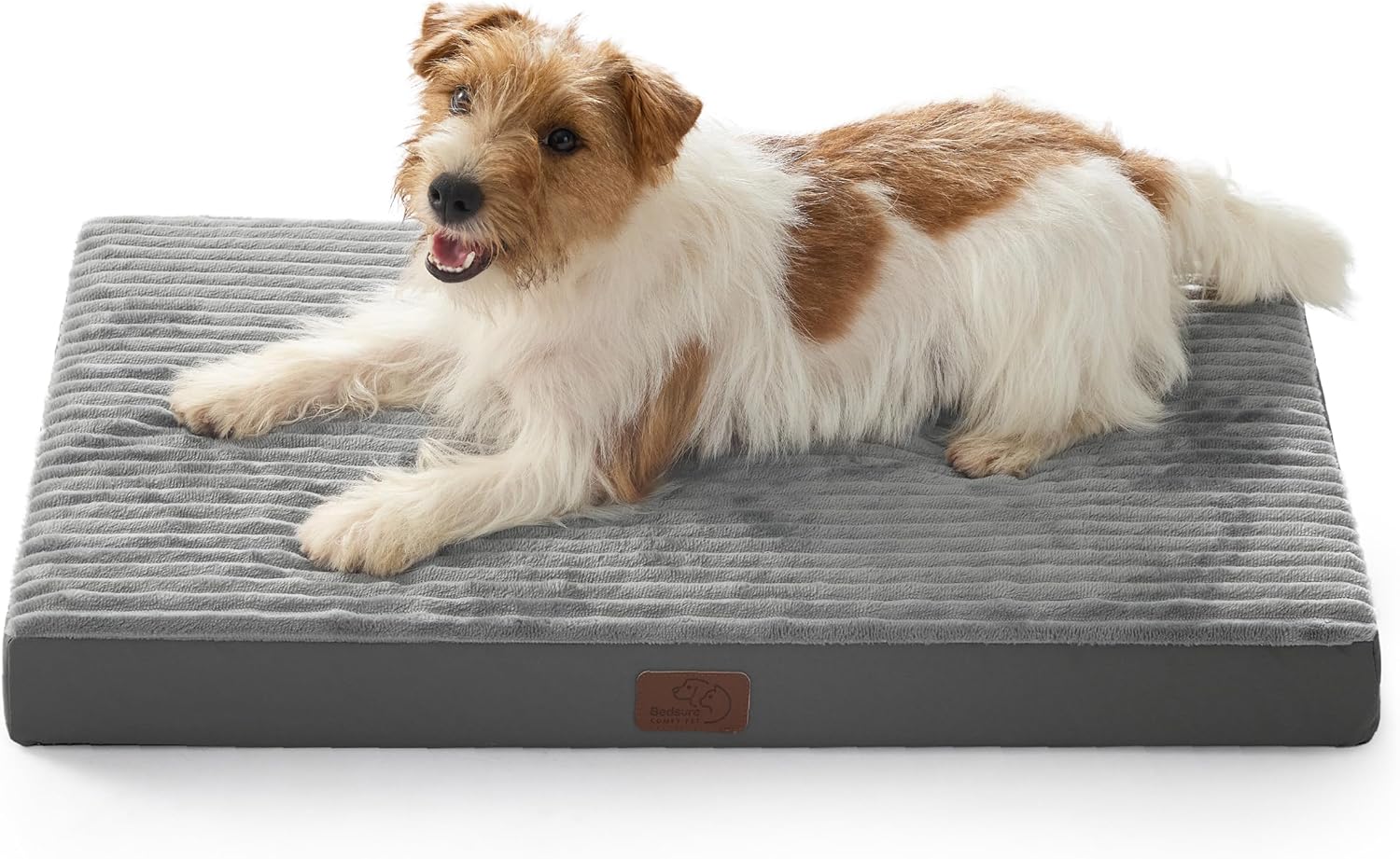 Bedsure XL Dog Bed for Crate - Large Orthopedic Pet Beds with Removable Machine Washable Cover, NOT Waterproof Egg Crate Foam Puppy Mat, Suitable for Pet Up to 80 lbs, 41"x27"x3.3", Not for Chewers
