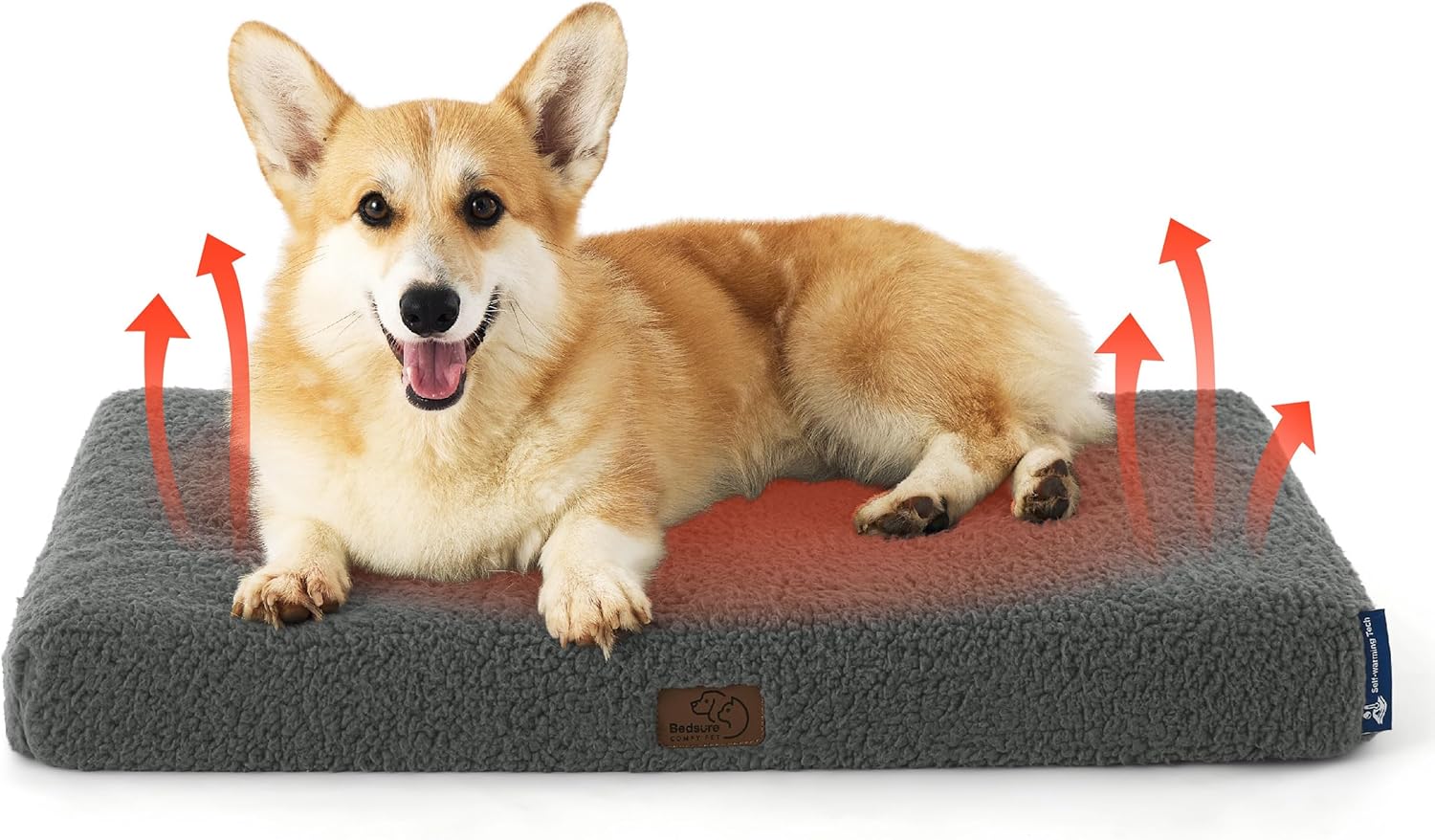 Bedsure Dog Beds Large Sized Dog - Comfy Flat Pet Beds with Removable Washable Cover, Orthopedic Egg Crate Foam Puppy Mat, Suitable for Pet Up to 65 lbs