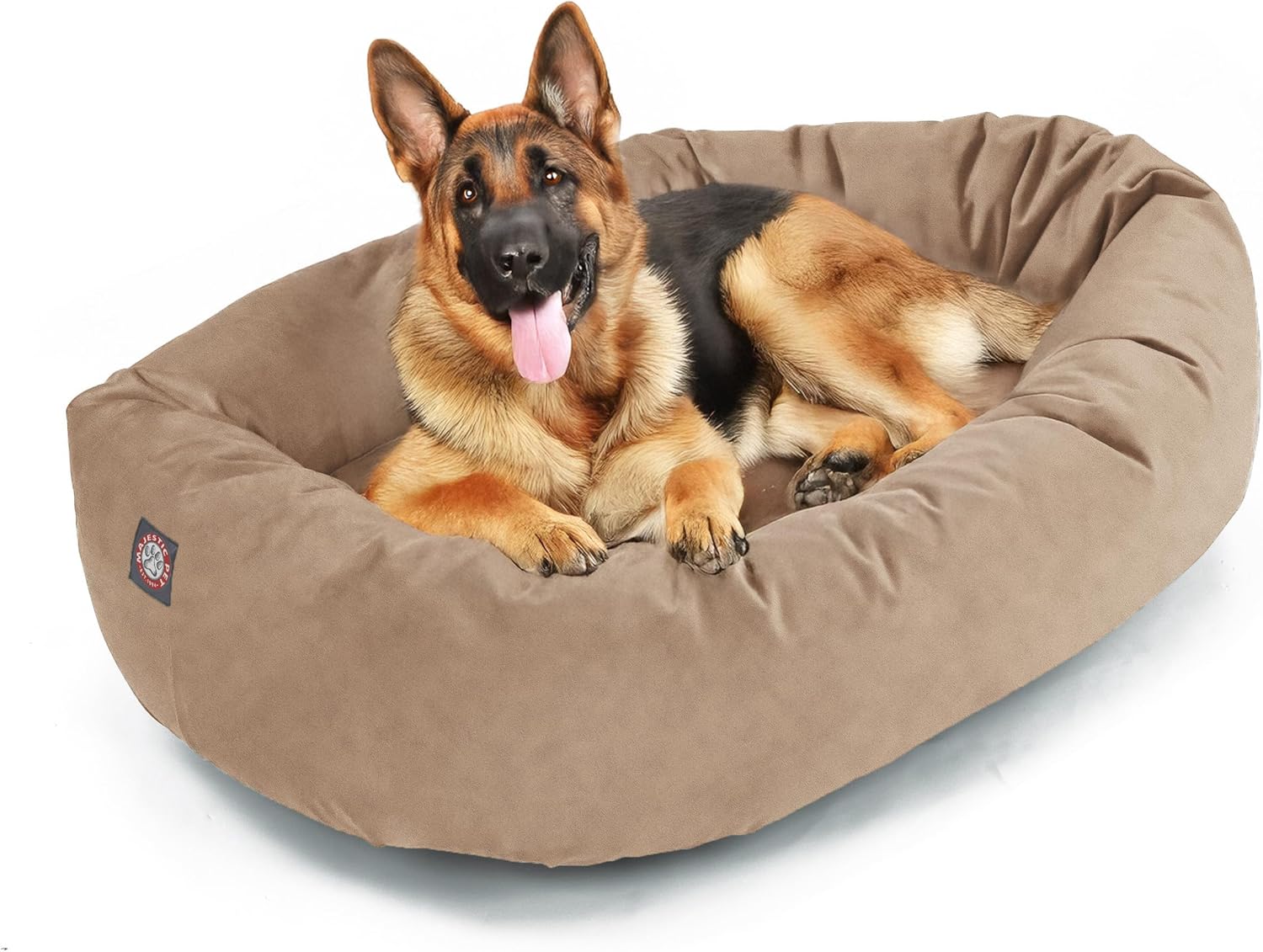 Majestic Pet 52 Inch Suede Calming Dog Bed Washable 52x35x11 (Inch) – Cozy Soft Round Donut Dog Bed with Spine Support for Dogs to Rest Their Head - Pet Bed X- Large – Sage