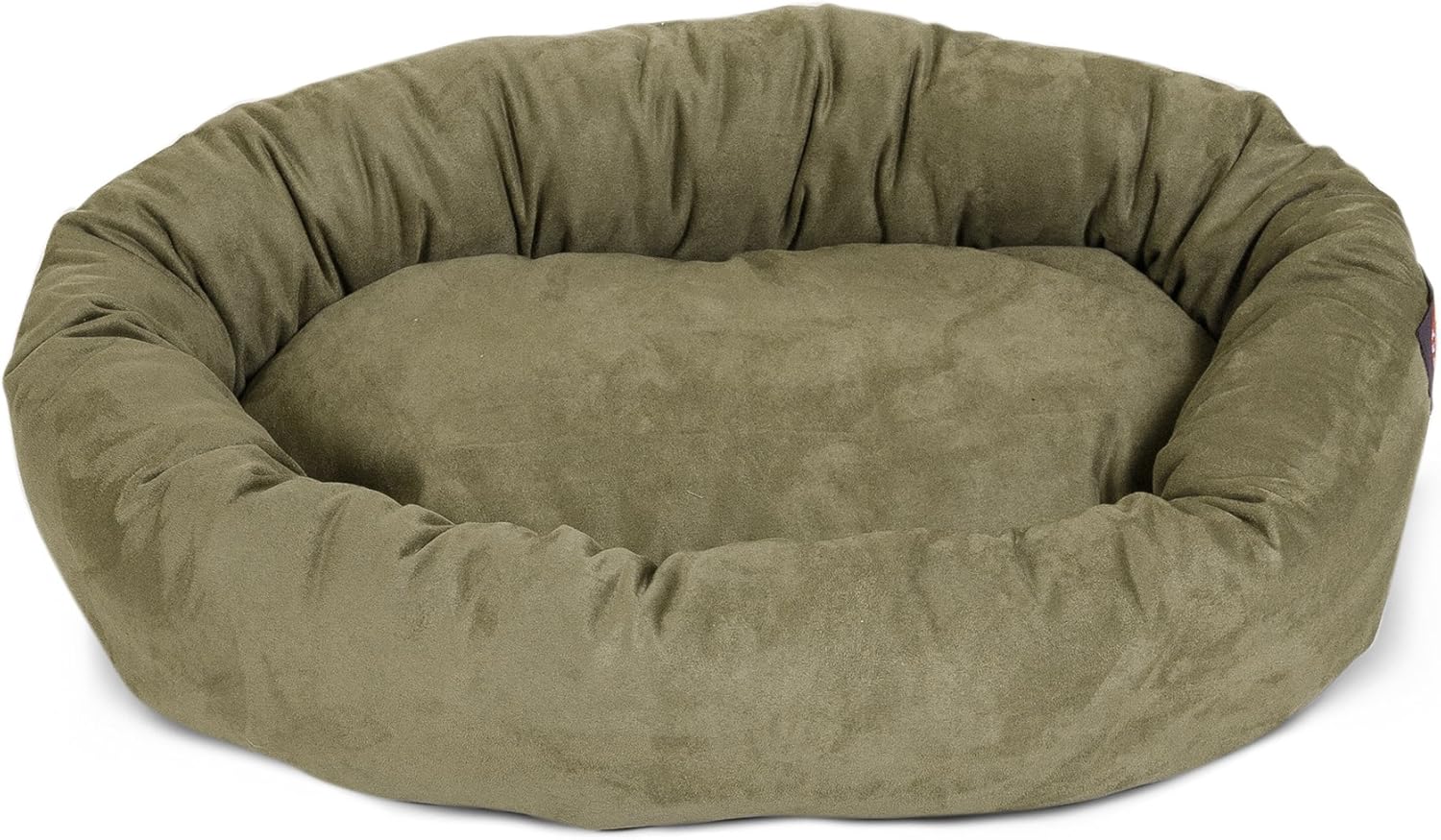 Majestic Pet 52 Inch Suede Calming Dog Bed Washable 52x35x11 (Inch) – Cozy Soft Round Donut Dog Bed with Spine Support for Dogs to Rest Their Head - Pet Bed X- Large – Sage