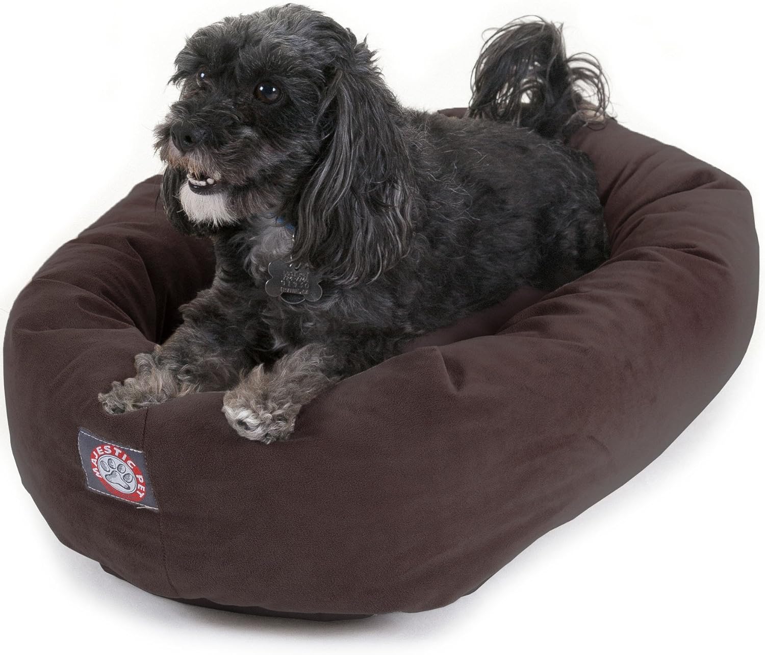 Majestic Pet 52 Inch Suede Calming Dog Bed Washable 52x35x11 (Inch) – Cozy Soft Round Donut Dog Bed with Spine Support for Dogs to Rest Their Head - Pet Bed X- Large – Sage