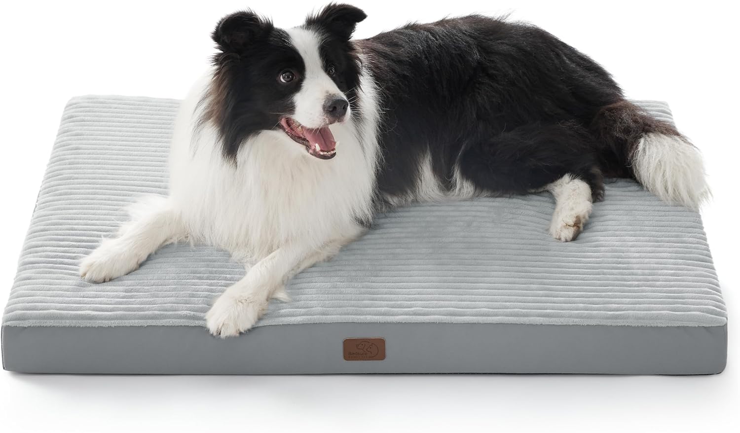 Bedsure XL Dog Bed for Crate - Large Orthopedic Pet Beds with Removable Machine Washable Cover, NOT Waterproof Egg Crate Foam Puppy Mat, Suitable for Pet Up to 80 lbs, 41"x27"x3.3", Not for Chewers