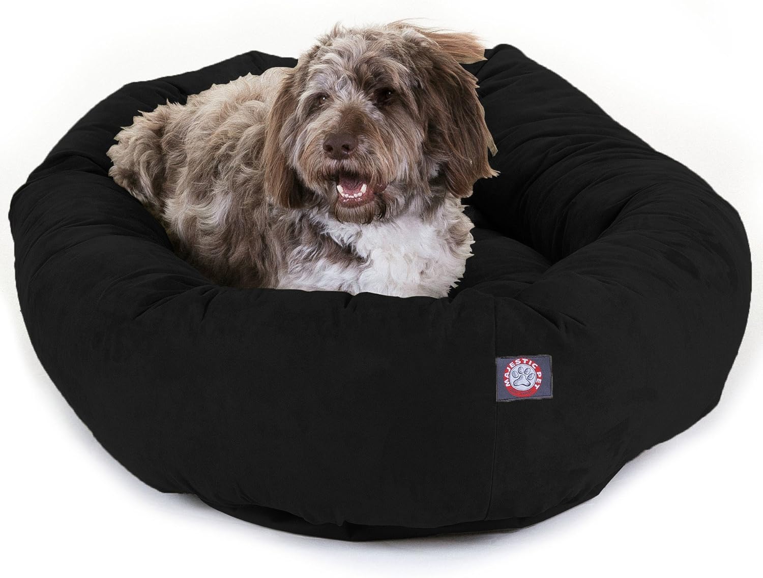 Majestic Pet 52 Inch Suede Calming Dog Bed Washable 52x35x11 (Inch) – Cozy Soft Round Donut Dog Bed with Spine Support for Dogs to Rest Their Head - Pet Bed X- Large – Sage