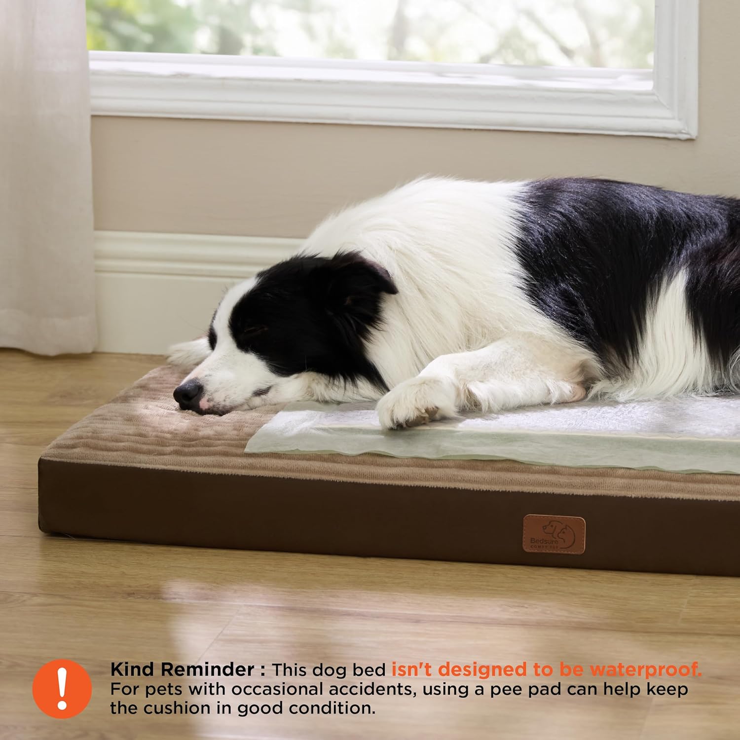 Bedsure XL Dog Bed for Crate - Large Orthopedic Pet Beds with Removable Machine Washable Cover, NOT Waterproof Egg Crate Foam Puppy Mat, Suitable for Pet Up to 80 lbs, 41"x27"x3.3", Not for Chewers