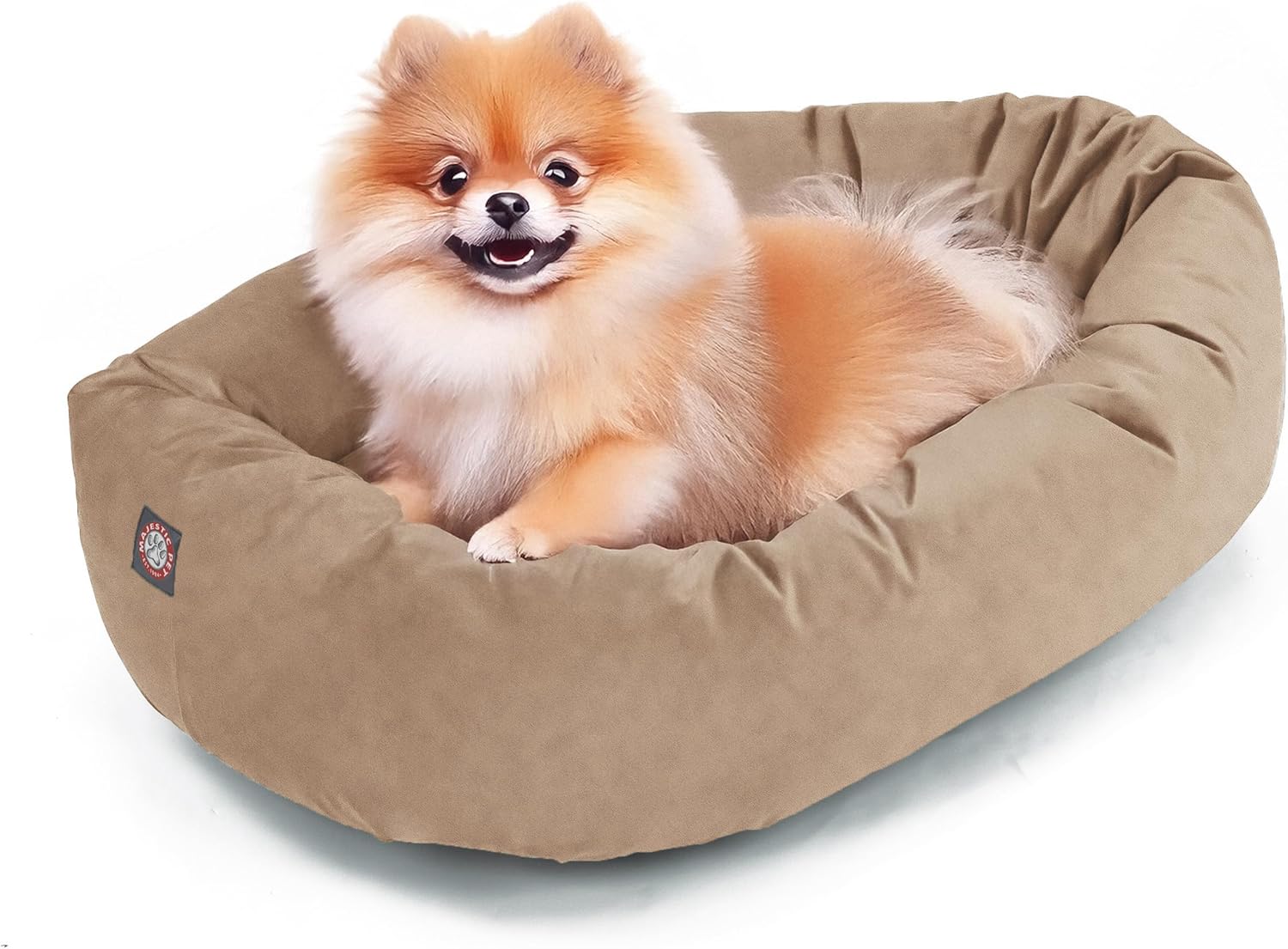 Majestic Pet 52 Inch Suede Calming Dog Bed Washable 52x35x11 (Inch) – Cozy Soft Round Donut Dog Bed with Spine Support for Dogs to Rest Their Head - Pet Bed X- Large – Sage