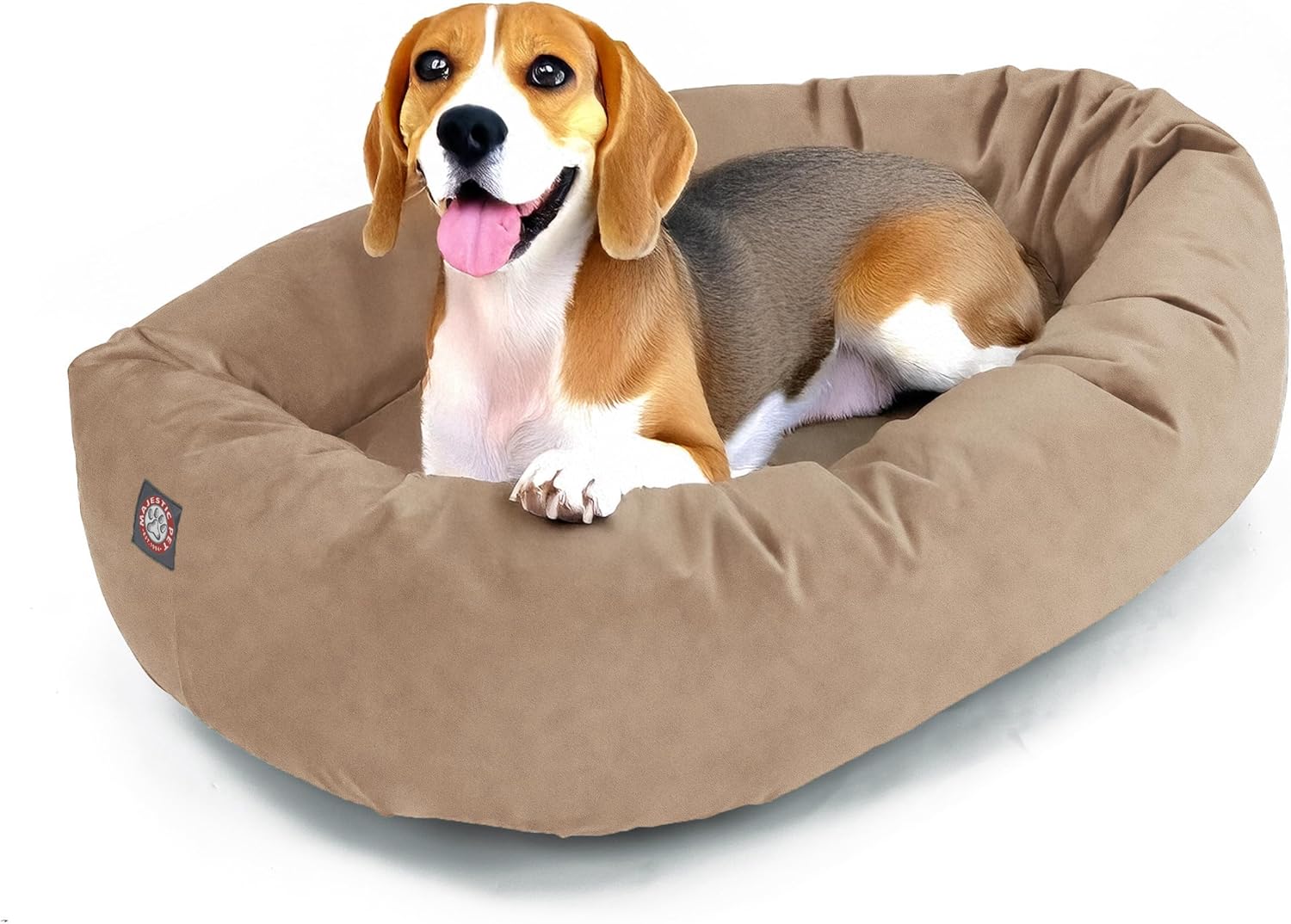 Majestic Pet 52 Inch Suede Calming Dog Bed Washable 52x35x11 (Inch) – Cozy Soft Round Donut Dog Bed with Spine Support for Dogs to Rest Their Head - Pet Bed X- Large – Sage