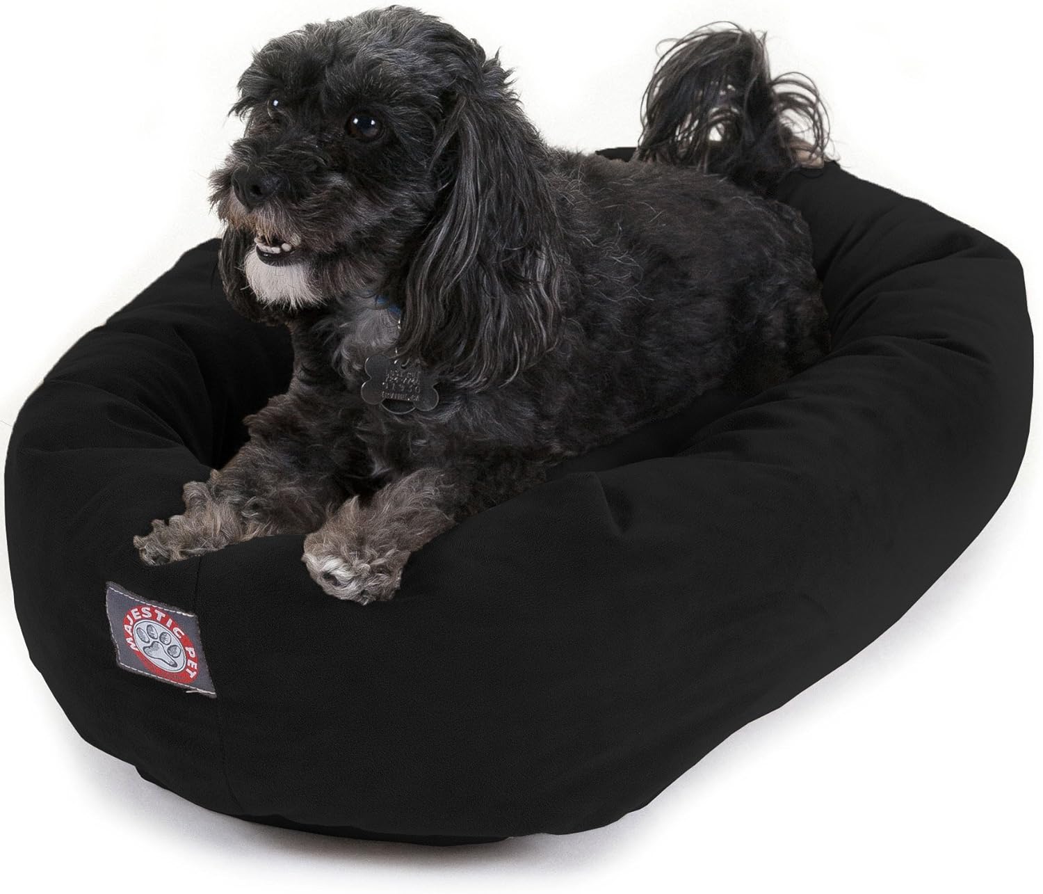 Majestic Pet 52 Inch Suede Calming Dog Bed Washable 52x35x11 (Inch) – Cozy Soft Round Donut Dog Bed with Spine Support for Dogs to Rest Their Head - Pet Bed X- Large – Sage